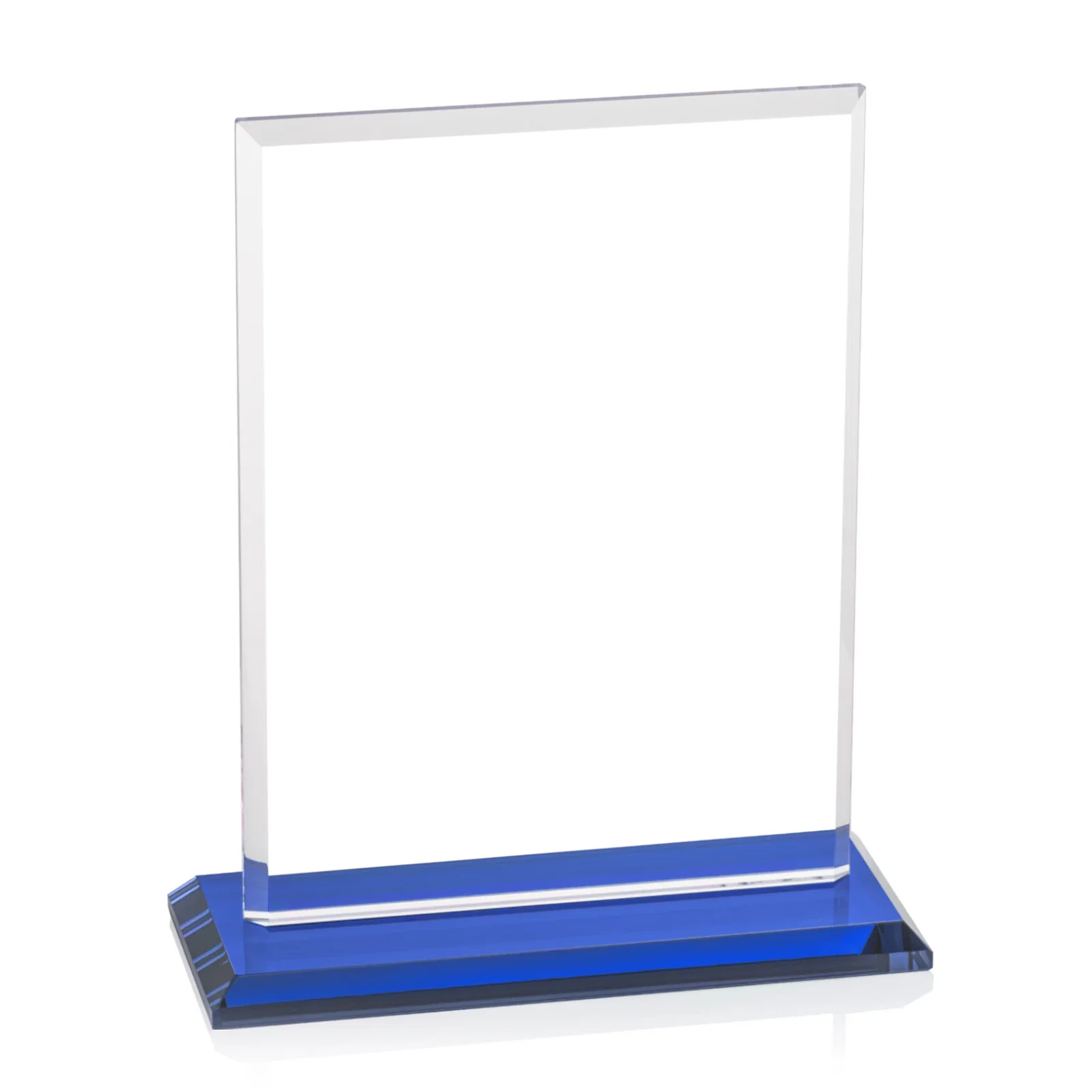 Custom printed Starfire Crystal Rectangle Award, Bevel on Body and Base, awards, with your logo for team milestone celebrations