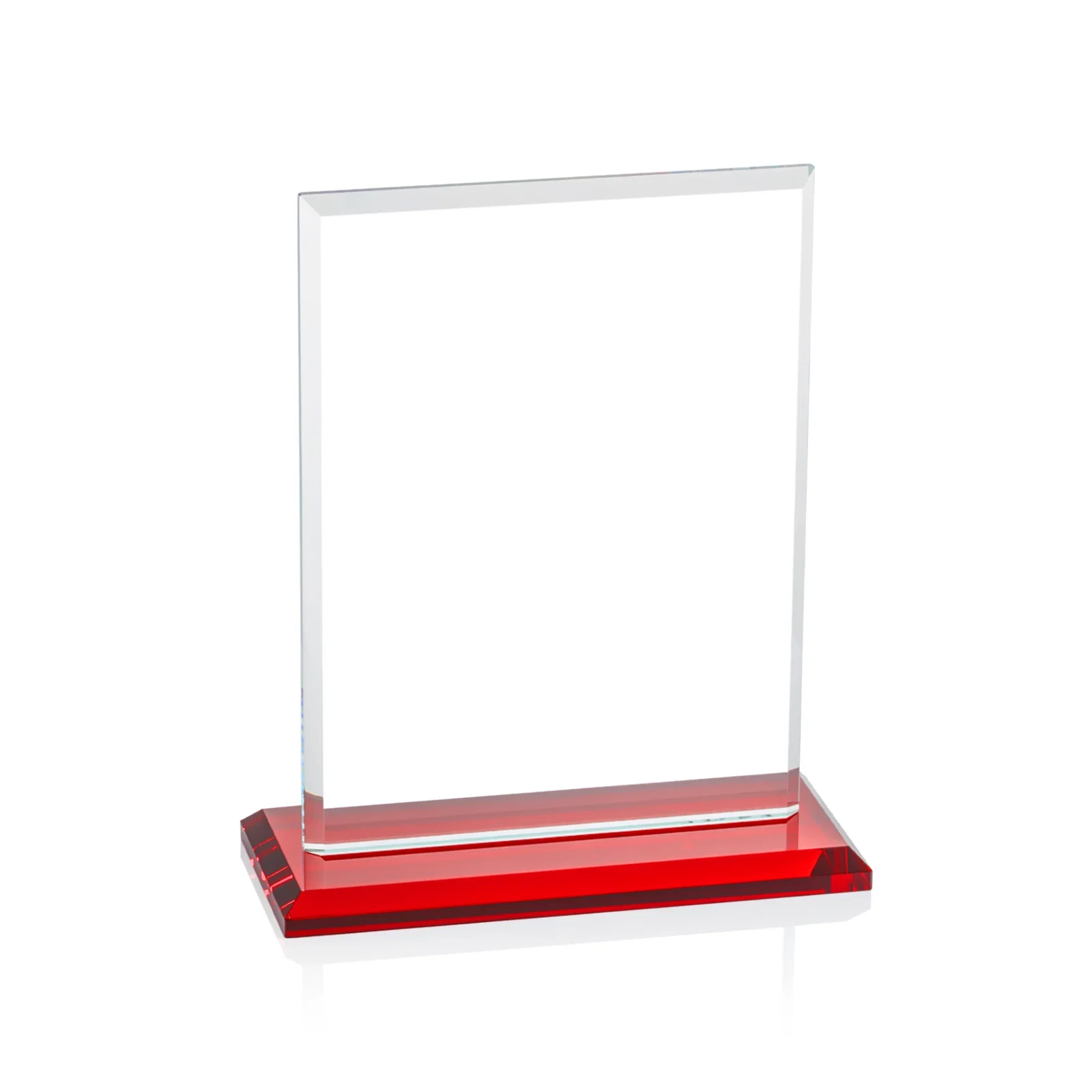 Custom printed Starfire Crystal Rectangle Award, Bevel on Body and Base, awards, with your logo for donor appreciation