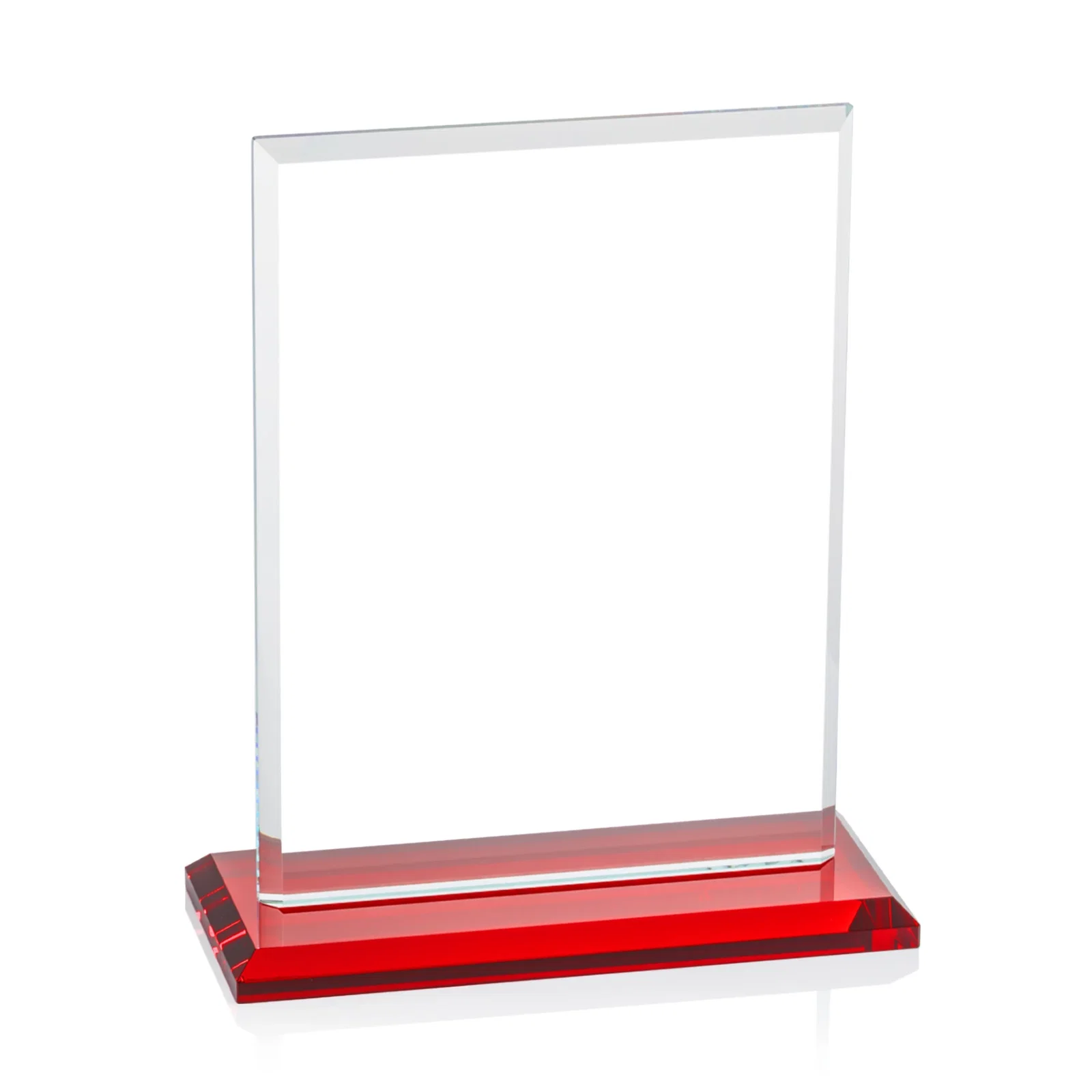 Custom printed Starfire Crystal Rectangle Award, Bevel on Body and Base, awards, with your logo for volunteer appreciation