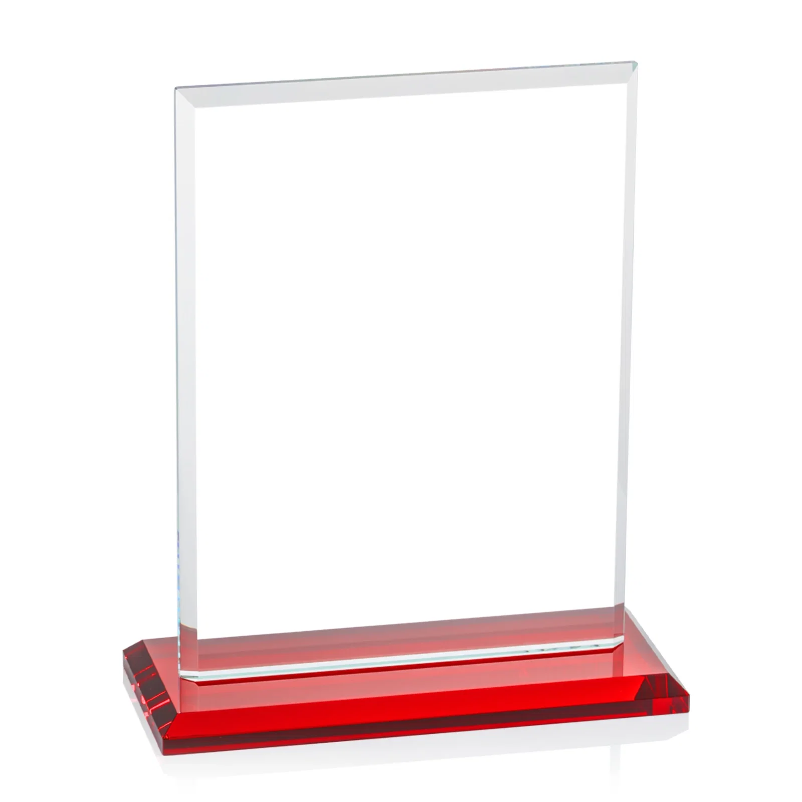 Custom printed Starfire Crystal Rectangle Award, Bevel on Body and Base, awards, with your logo for dealer and partner awards