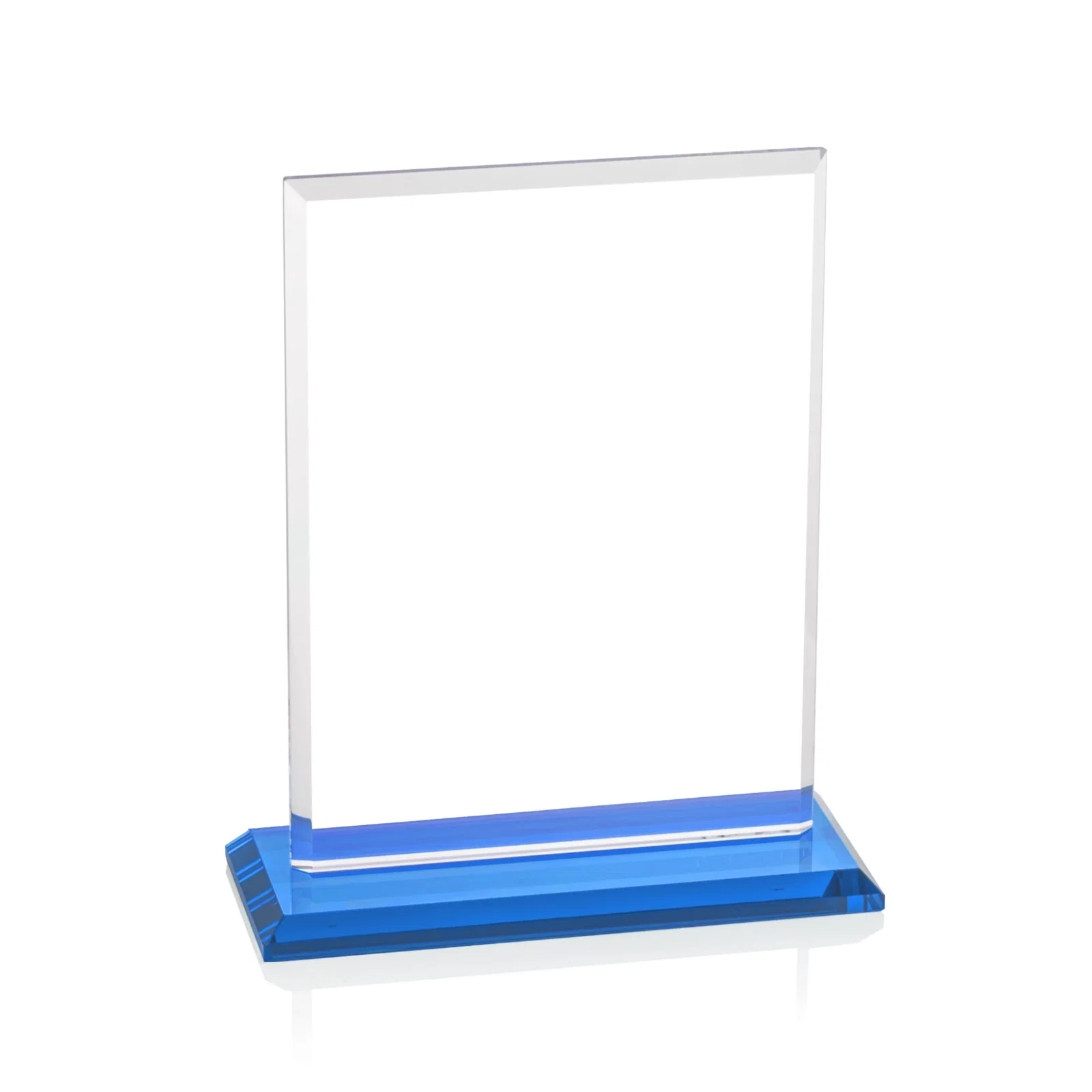 Customized Starfire Crystal Rectangle Award, Bevel on Body and Base, awards, with your logo for employee recognition