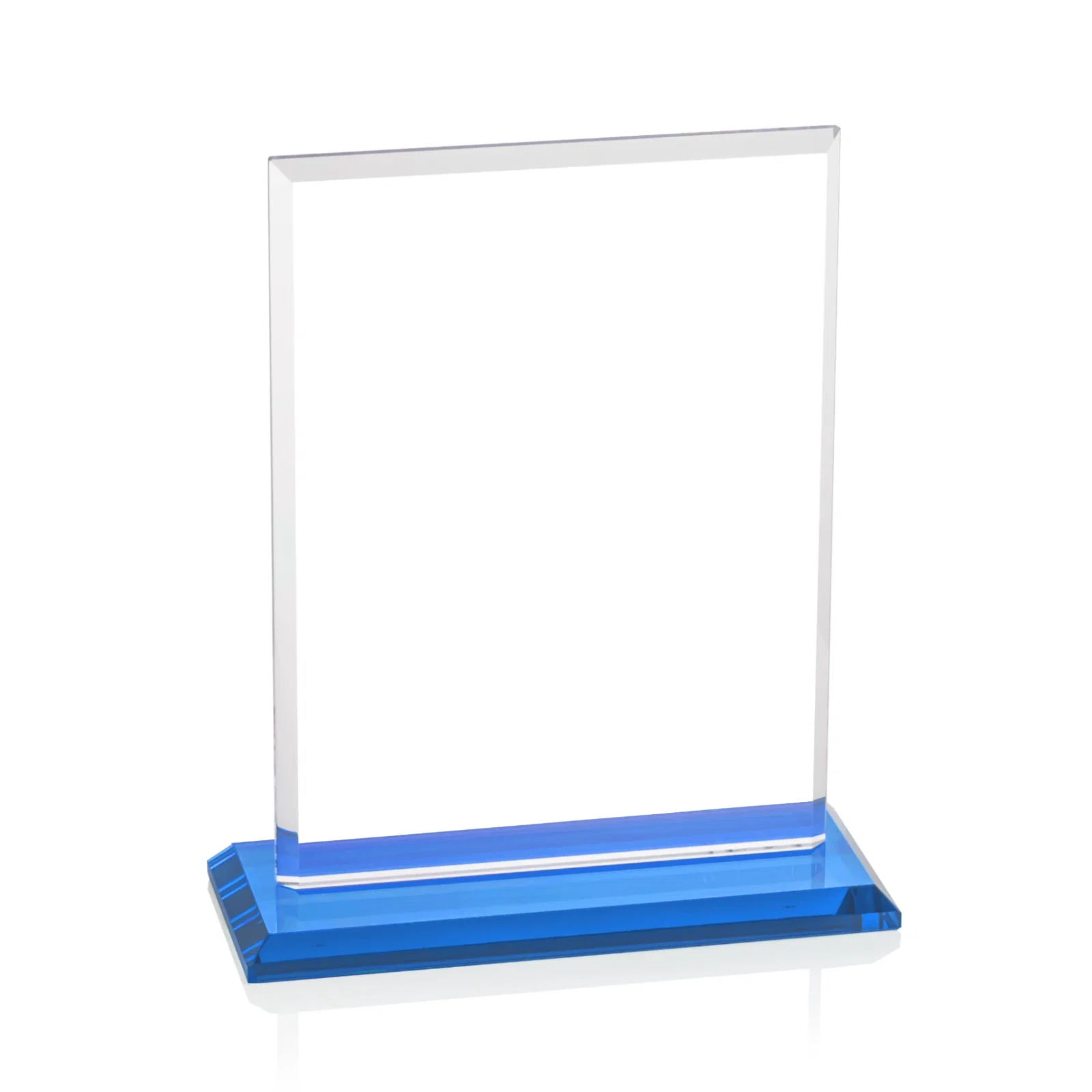 Customized Starfire Crystal Rectangle Award, Bevel on Body and Base, awards, with your logo for corporate award ceremonies