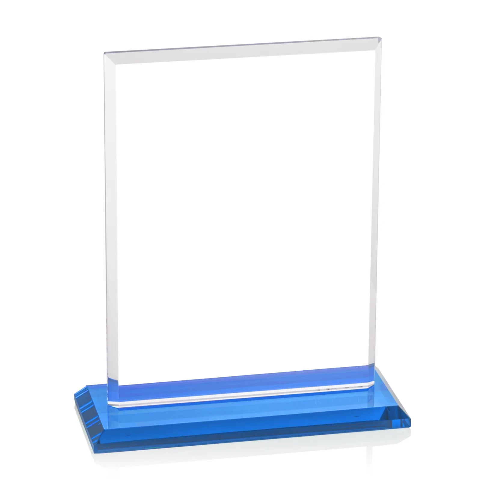 Customized Starfire Crystal Rectangle Award, Bevel on Body and Base, awards, with your logo for sales achievement awards