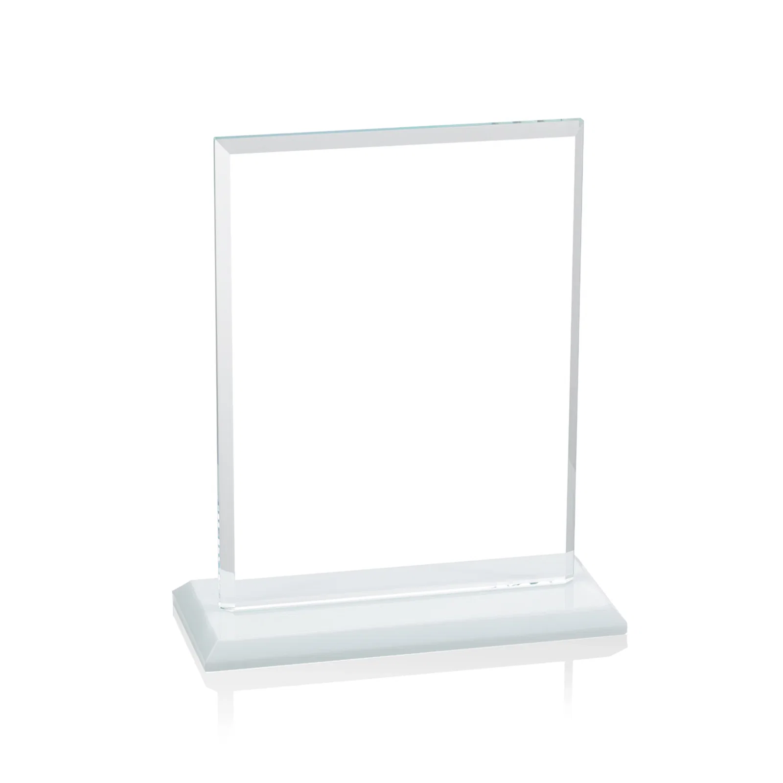 Customized Starfire Crystal Rectangle Award, Bevel on Body and Base, awards, with your logo for retirement presentations