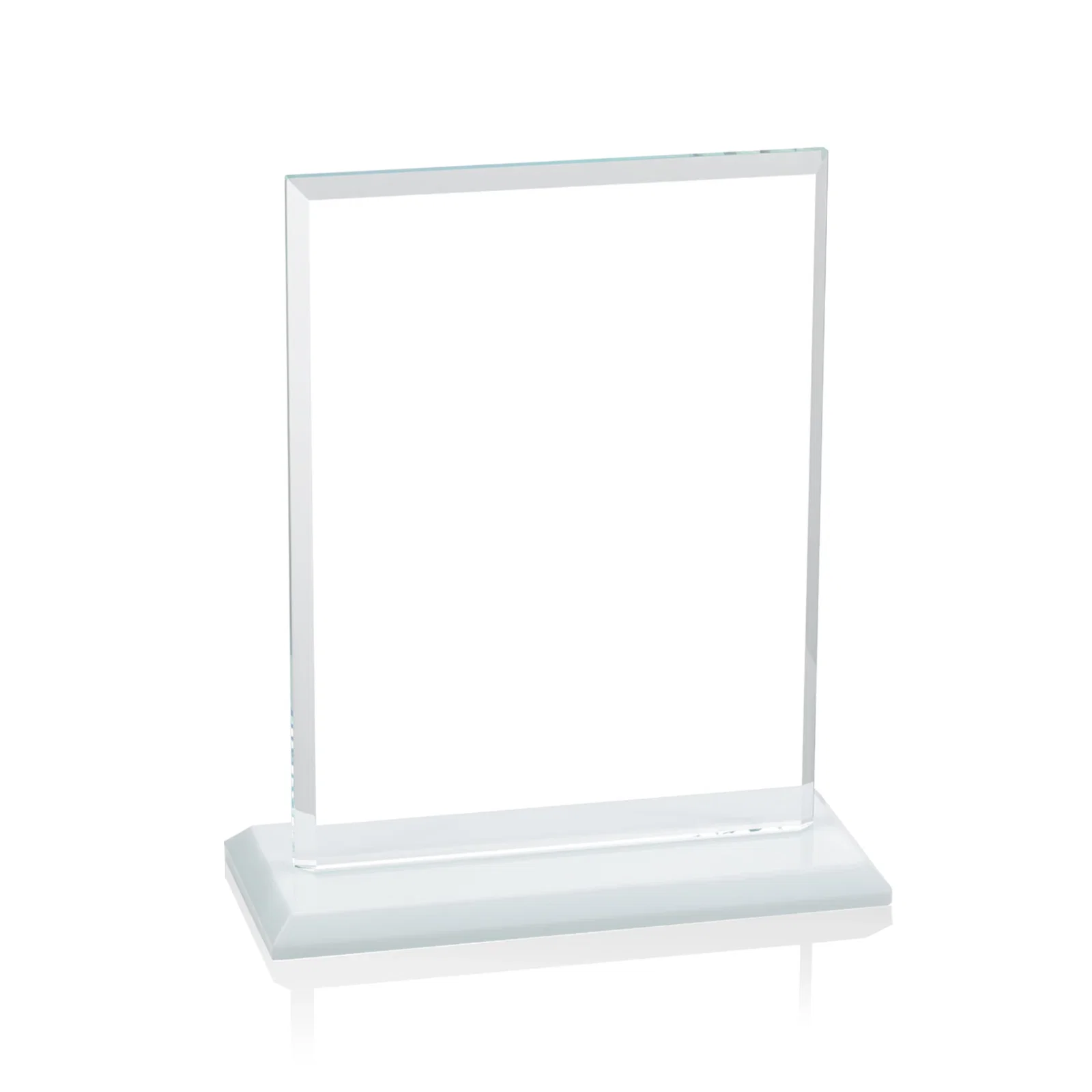 Customized Starfire Crystal Rectangle Award, Bevel on Body and Base, awards, with your logo for team milestone celebrations