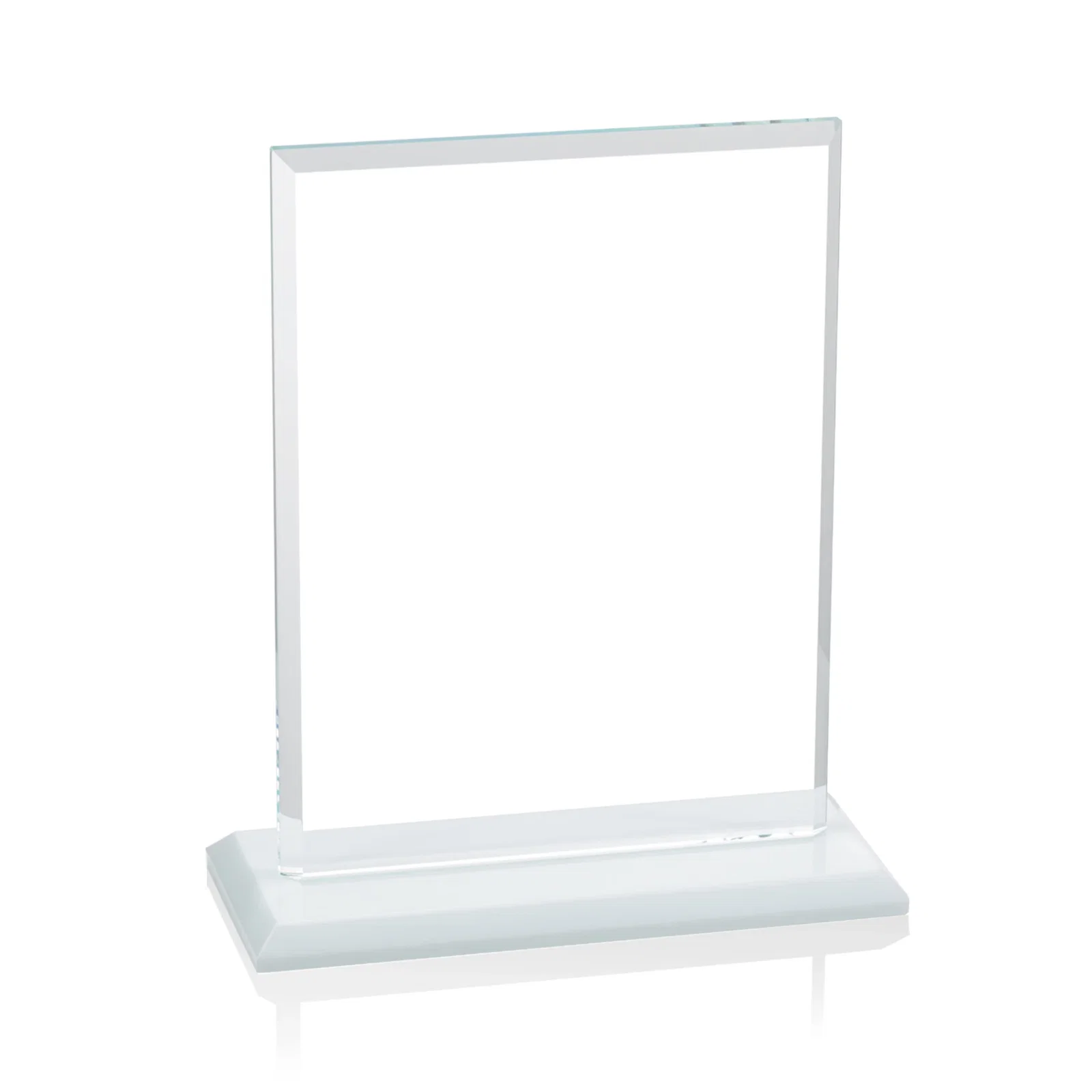 Customized Starfire Crystal Rectangle Award, Bevel on Body and Base, awards, with your logo for donor appreciation