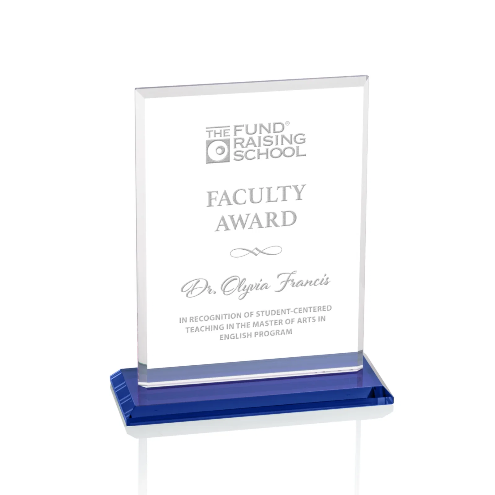 Promotional Starfire Crystal Rectangle Award, Bevel on Body and Base, awards for corporate award ceremonies