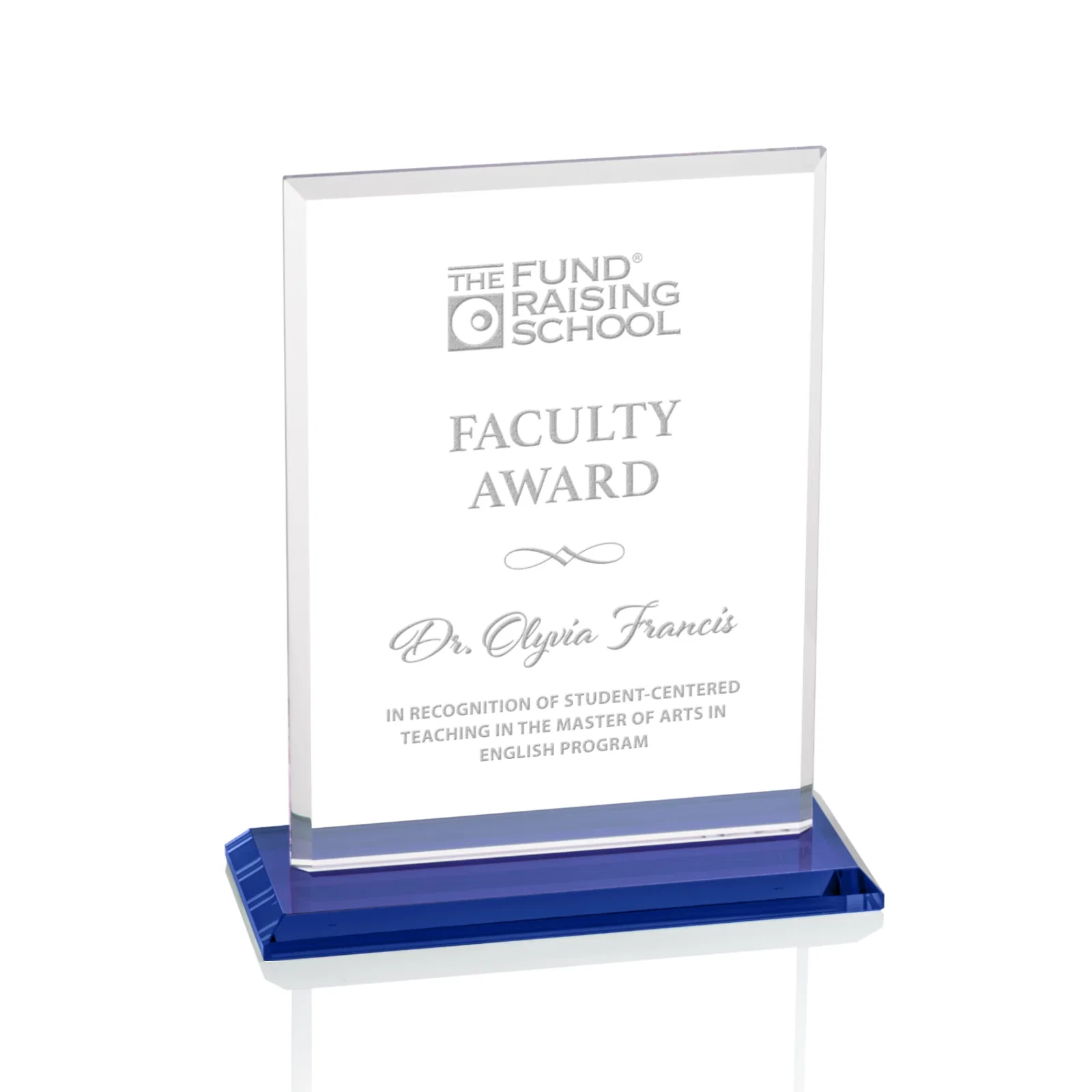 Promotional Starfire Crystal Rectangle Award, Bevel on Body and Base, awards for service anniversary gifts
