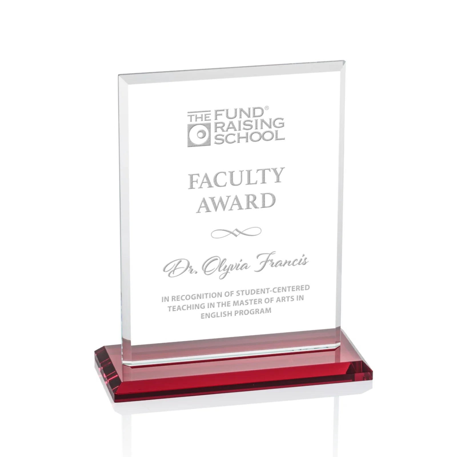 Promotional Starfire Crystal Rectangle Award, Bevel on Body and Base, awards for safety achievement programs