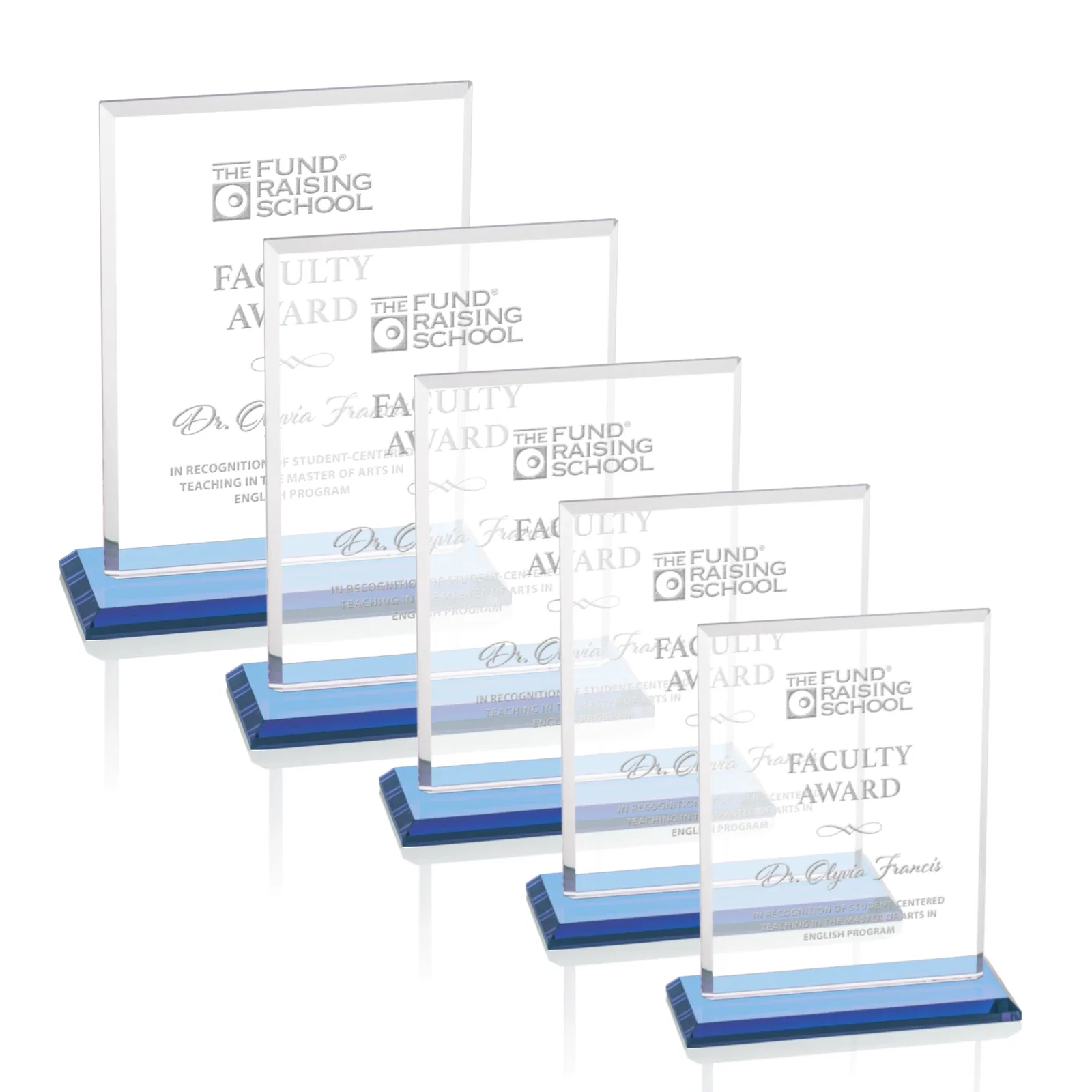 Branded Starfire Crystal Rectangle Award, Bevel on Body and Base, awards for employee recognition