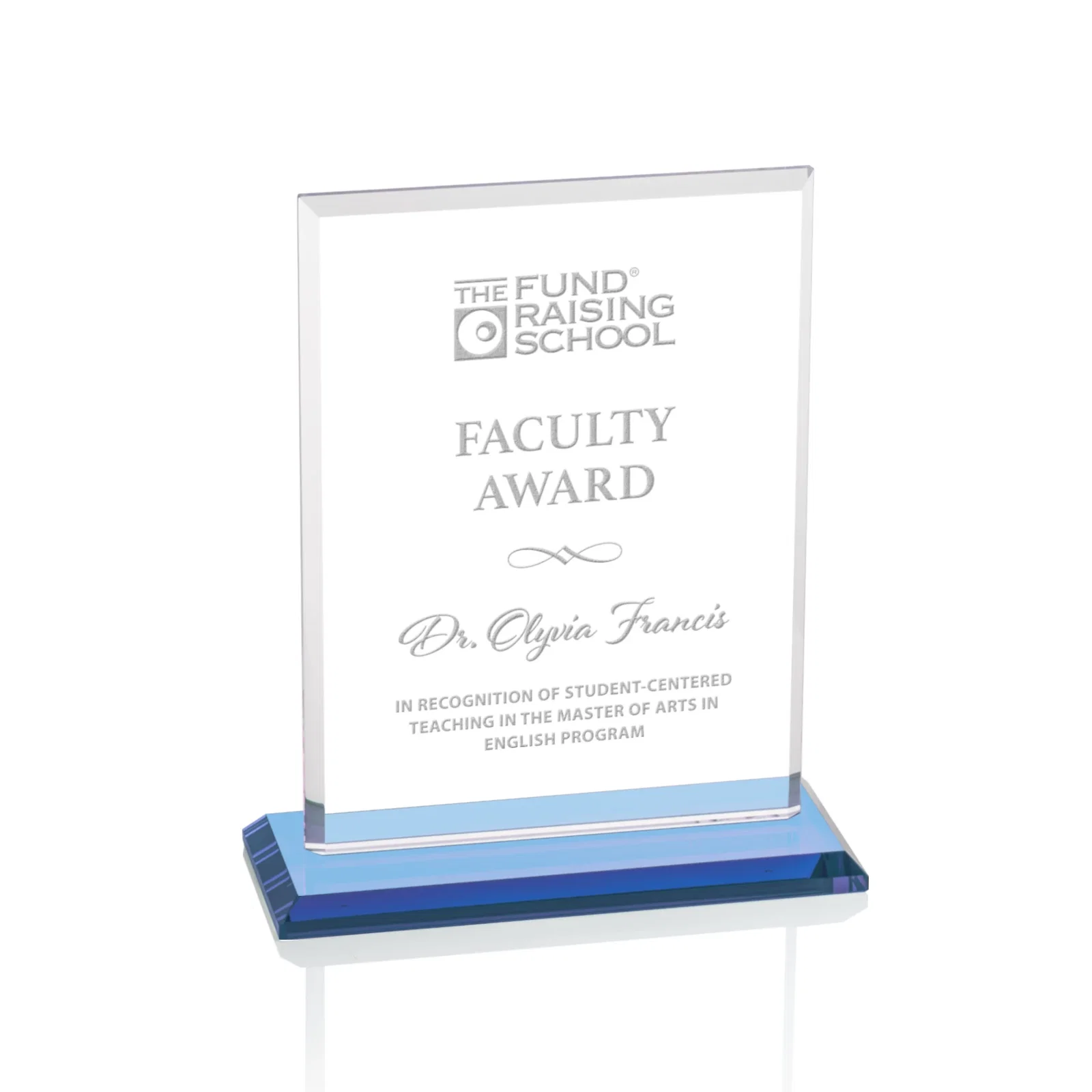 Branded Starfire Crystal Rectangle Award, Bevel on Body and Base, awards for corporate award ceremonies