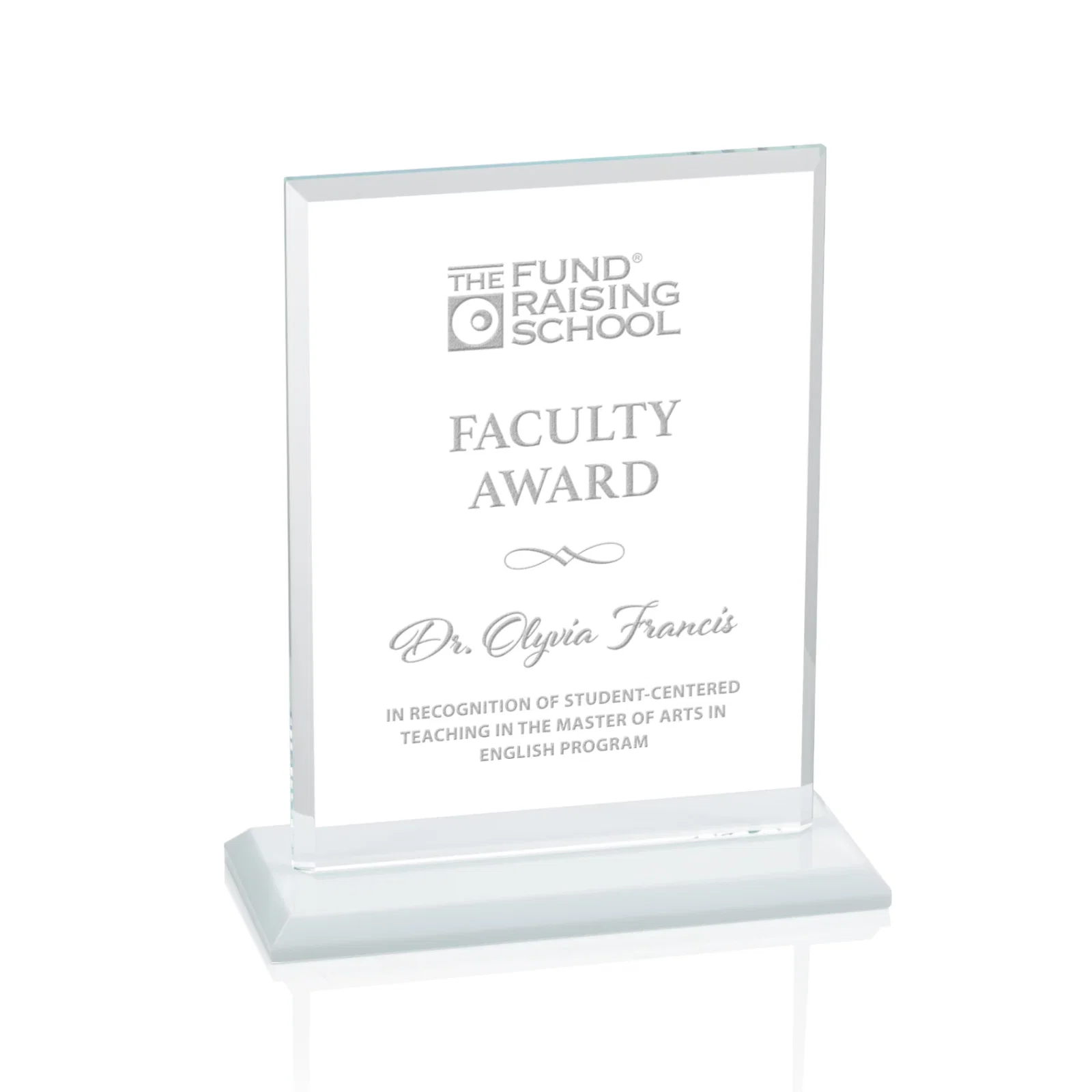 Branded Starfire Crystal Rectangle Award, Bevel on Body and Base, awards for safety achievement programs