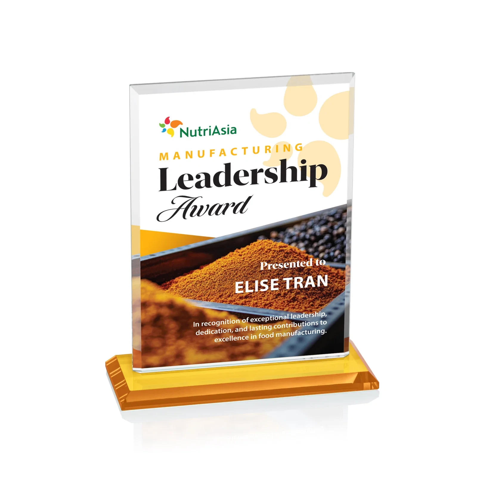 Customized Starfire Crystal Rectangle Award, Bevel on Body and Base, awards for graduation ceremonies