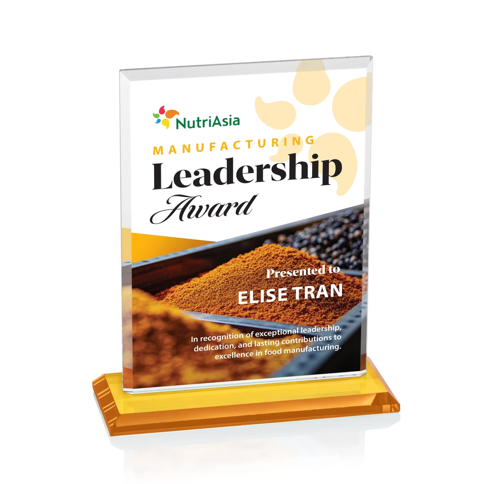 Customized Starfire Crystal Rectangle Award, Bevel on Body and Base, awards for volunteer appreciation