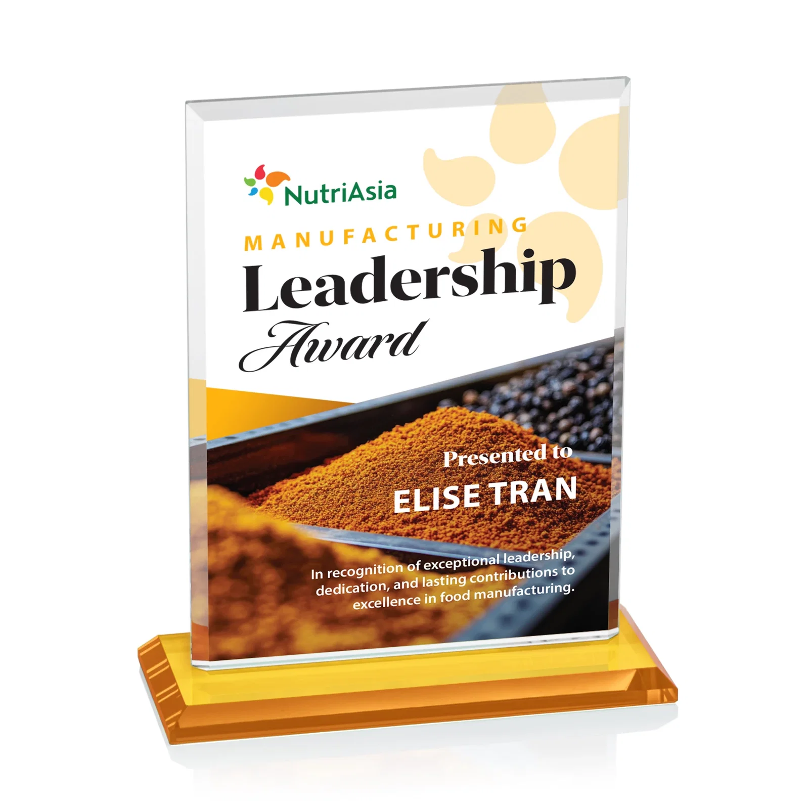 Customized Starfire Crystal Rectangle Award, Bevel on Body and Base, awards for dealer and partner awards