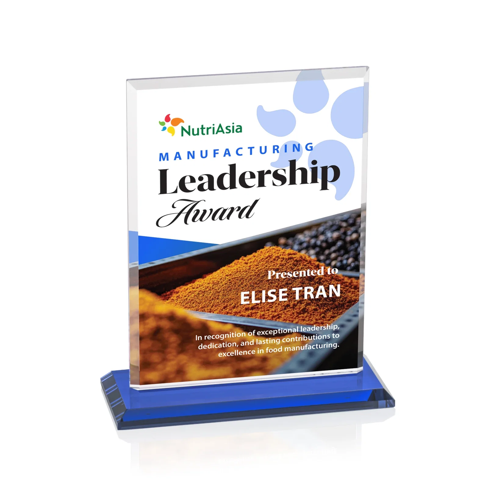 Custom Starfire Crystal Rectangle Award, Bevel on Body and Base, awards, with your logo for service anniversary gifts