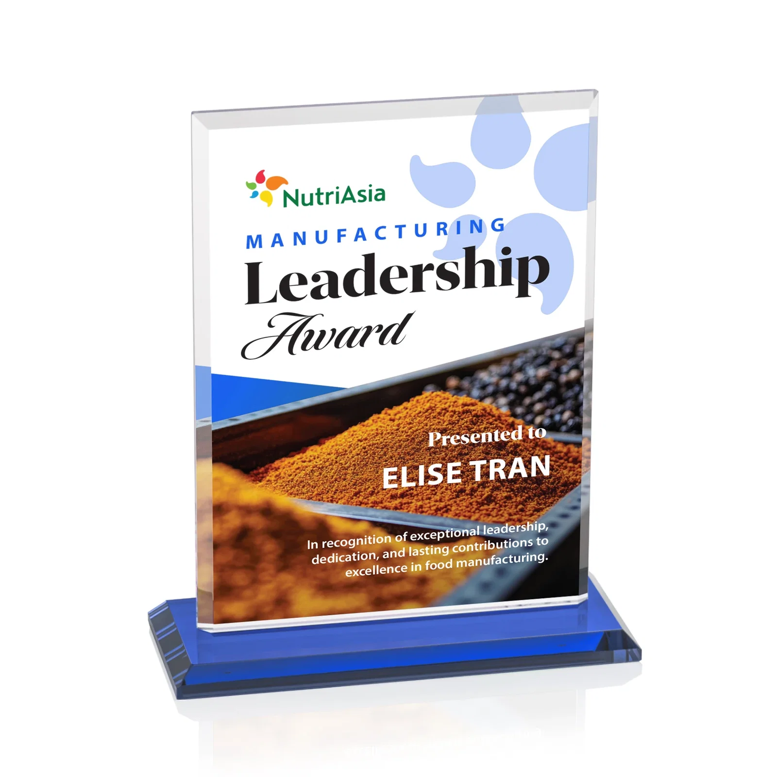 Custom Starfire Crystal Rectangle Award, Bevel on Body and Base, awards, with your logo for sales achievement awards