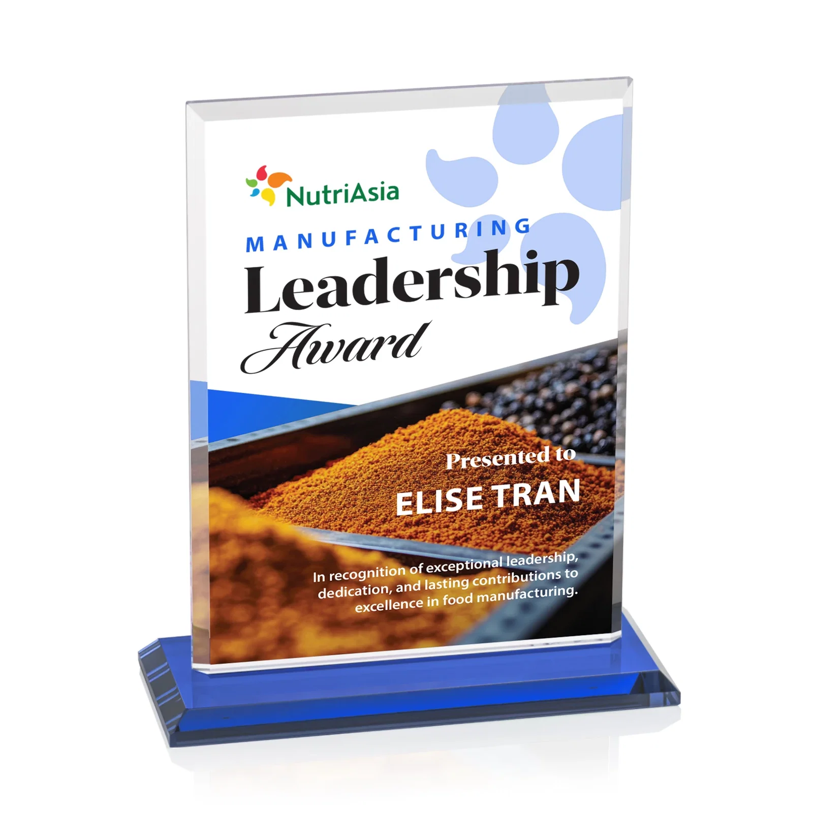 Custom Starfire Crystal Rectangle Award, Bevel on Body and Base, awards, with your logo for retirement presentations