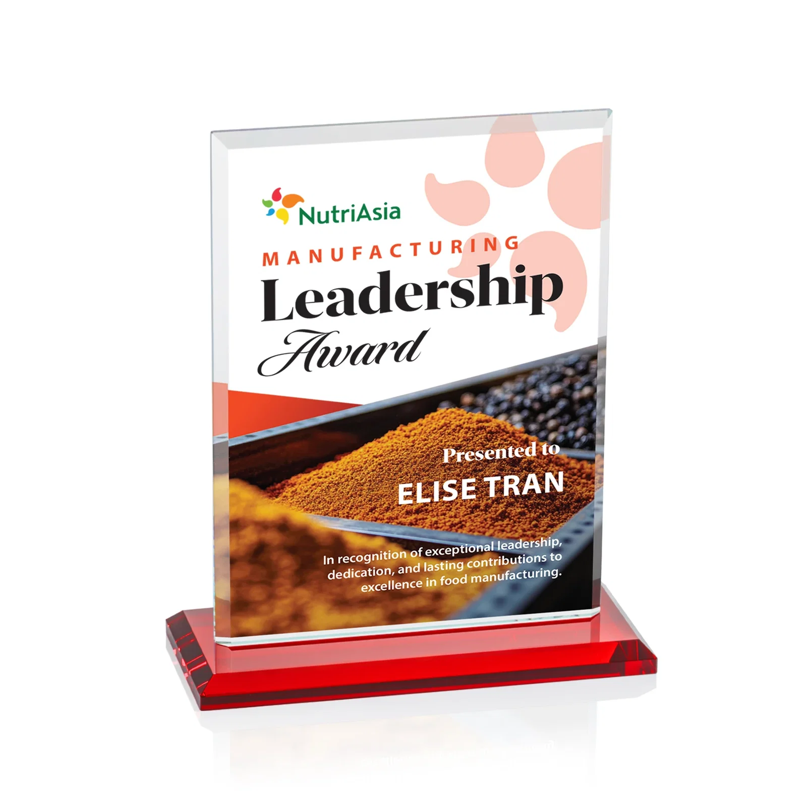 Custom Starfire Crystal Rectangle Award, Bevel on Body and Base, awards, with your logo for safety achievement programs