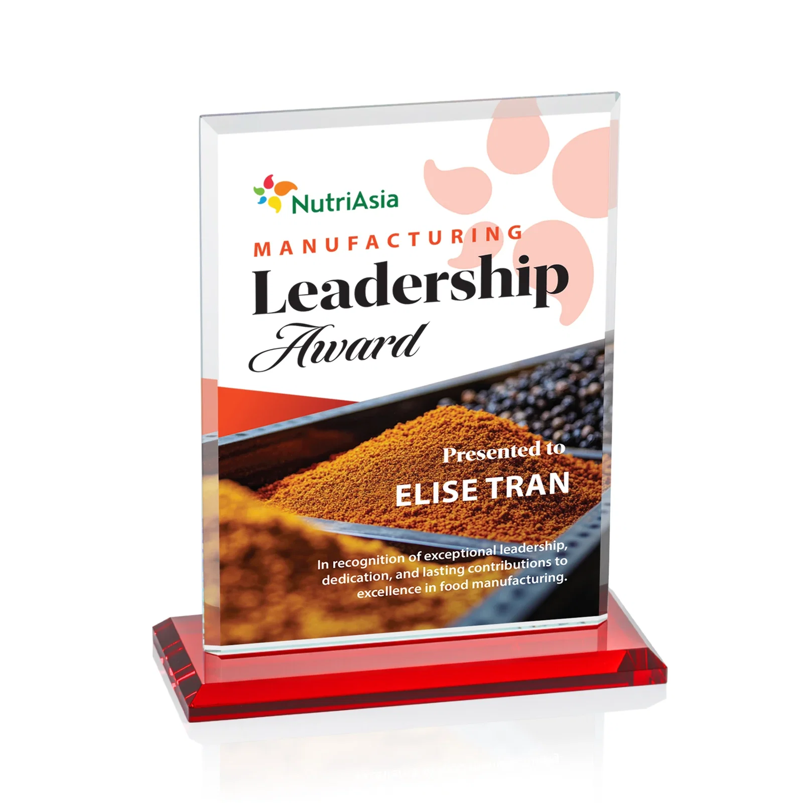 Custom Starfire Crystal Rectangle Award, Bevel on Body and Base, awards, with your logo for volunteer appreciation