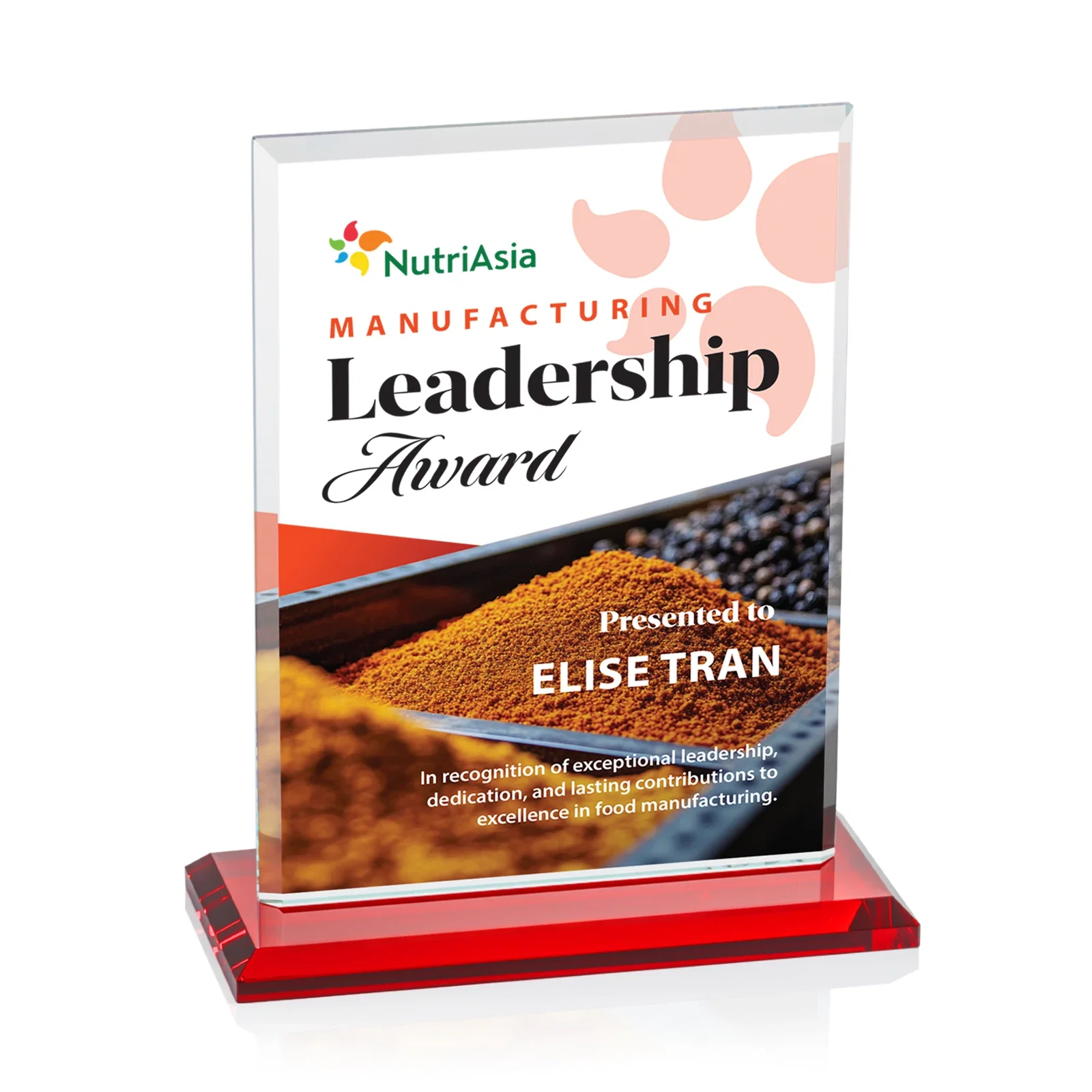 Custom Starfire Crystal Rectangle Award, Bevel on Body and Base, awards, with your logo for dealer and partner awards