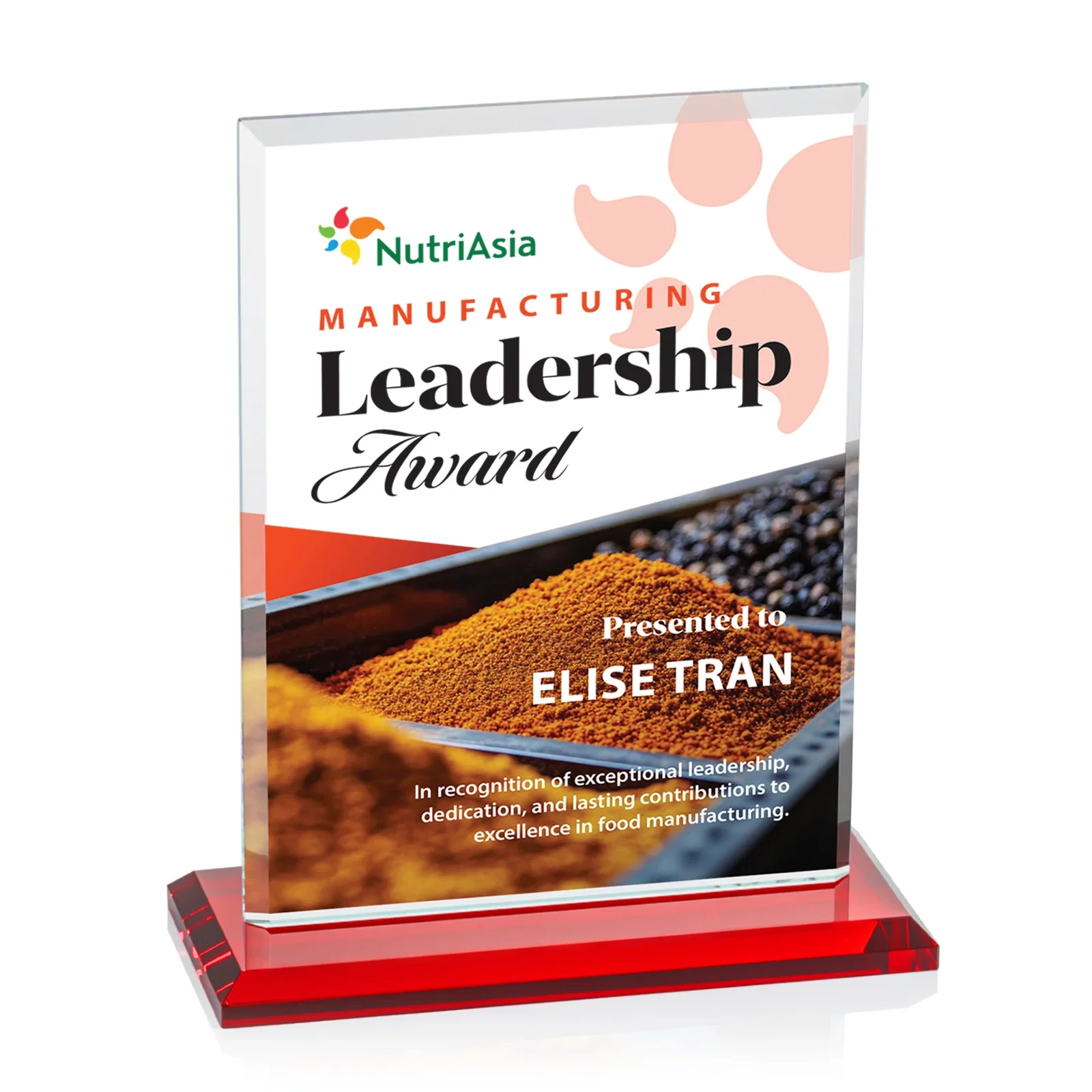 Custom Starfire Crystal Rectangle Award, Bevel on Body and Base, awards, with your logo for company anniversary events