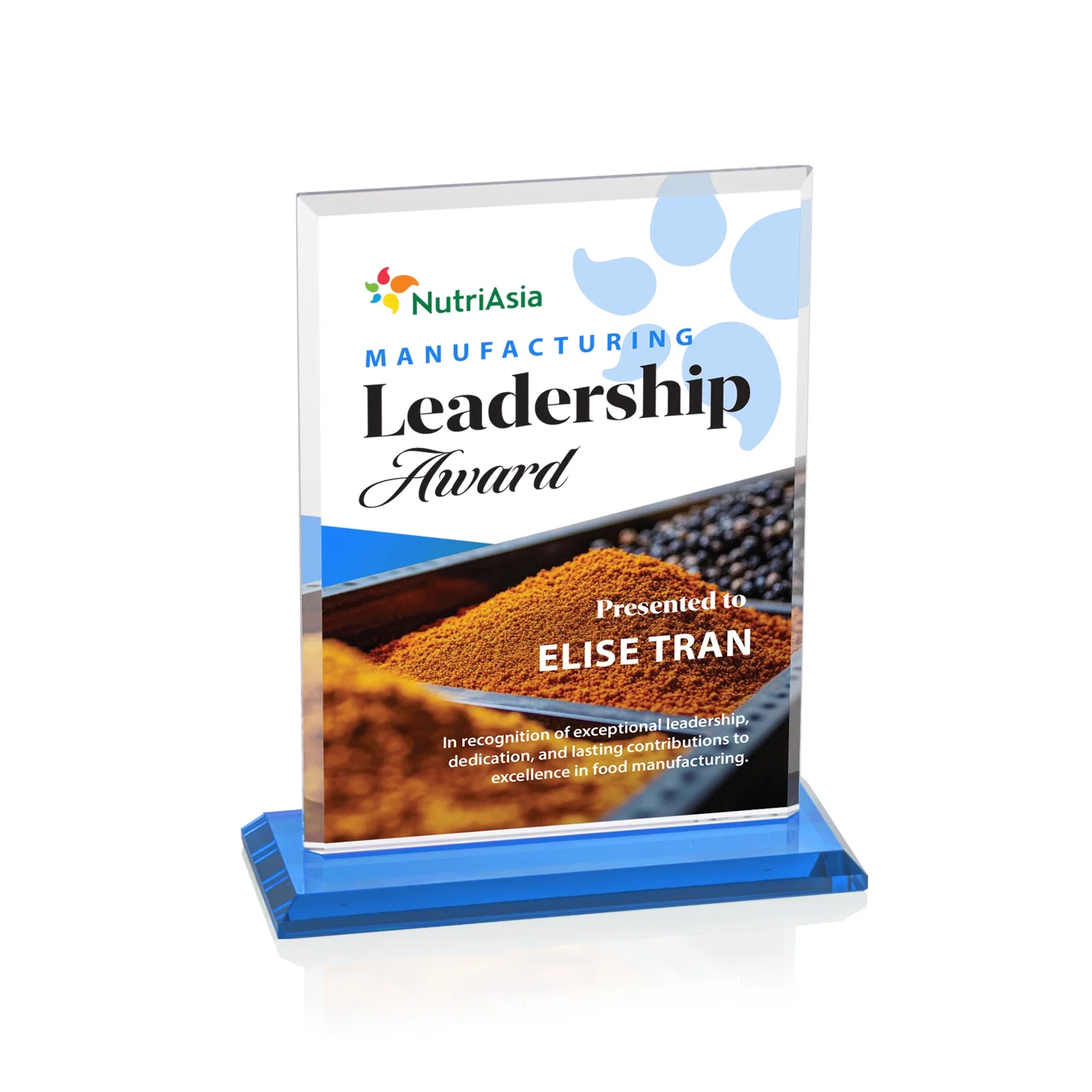 Personalized Starfire Crystal Rectangle Award, Bevel on Body and Base, awards, with your logo for corporate award ceremonies