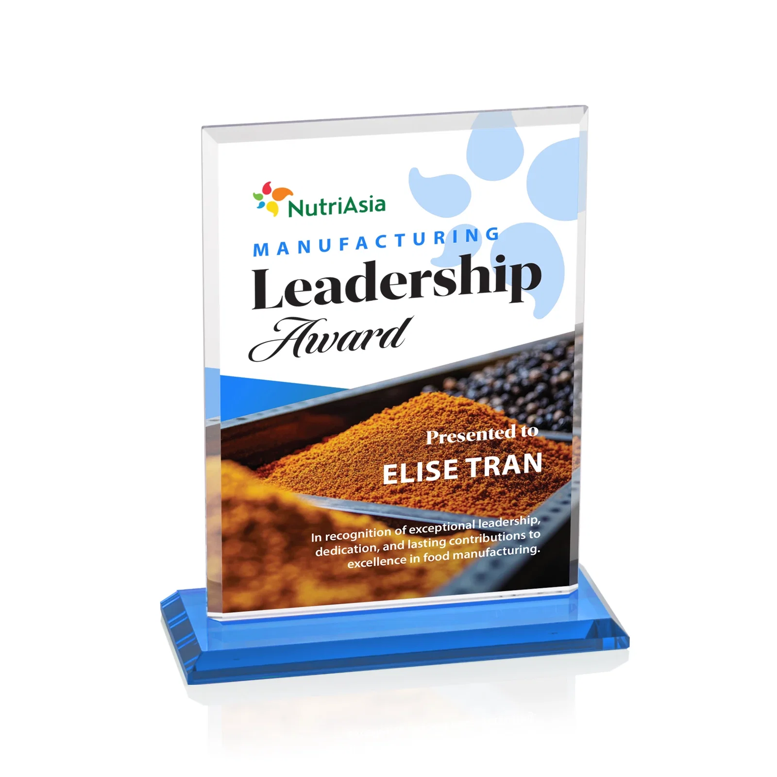 Personalized Starfire Crystal Rectangle Award, Bevel on Body and Base, awards, with your logo for service anniversary gifts