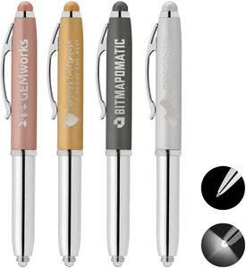 Vivano Softy Metallic Pen w/ LED Light and Stylus 