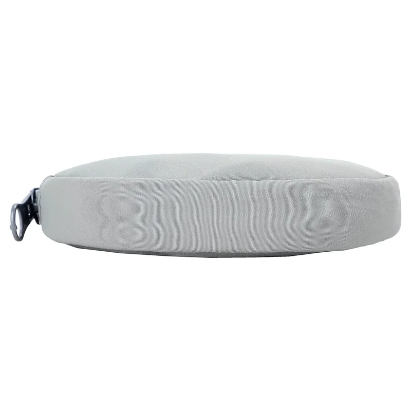 Side profile of the Vogue Wrist Wallet's round coin pouch showing its padded thickness