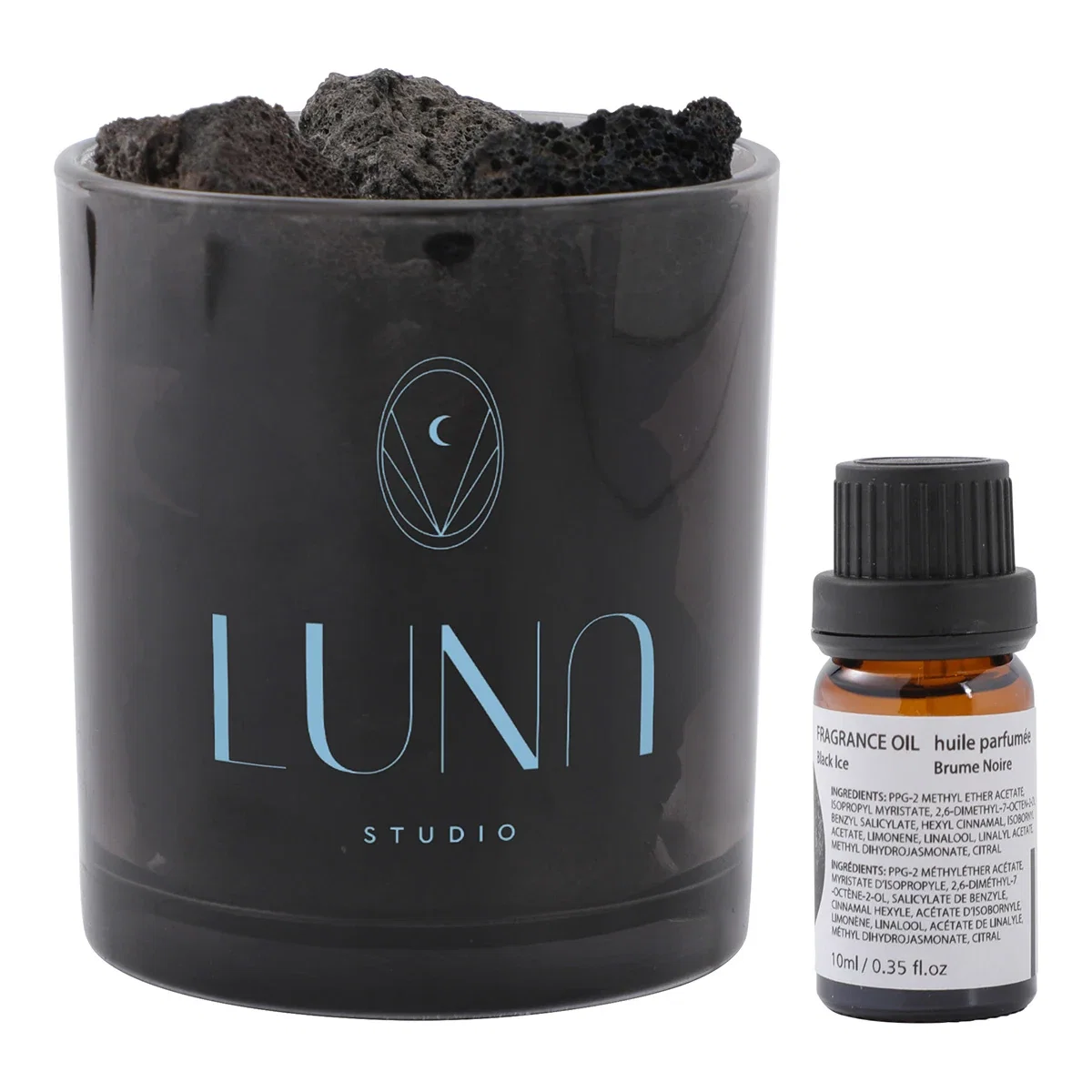 Custom Volcanic Rock Aroma Diffuser, front view of the branded diffuser
