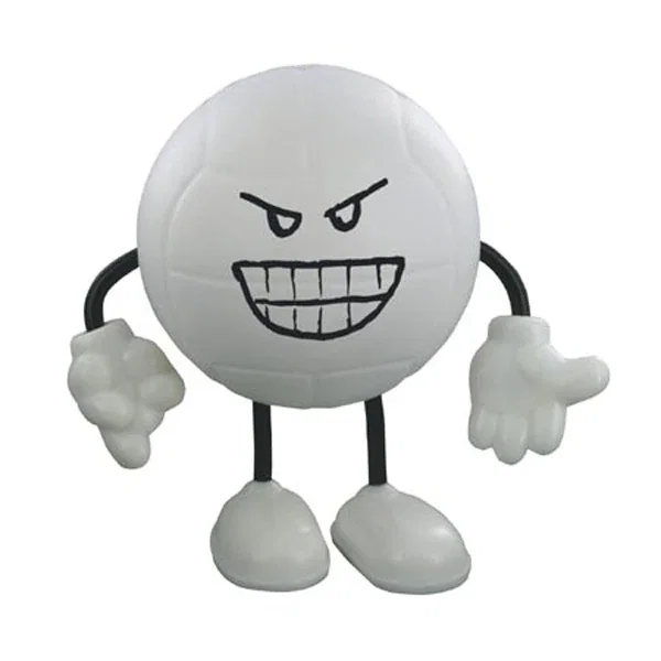 Volleyball shaped stress reliever figure, 2-3/8 inch diameter