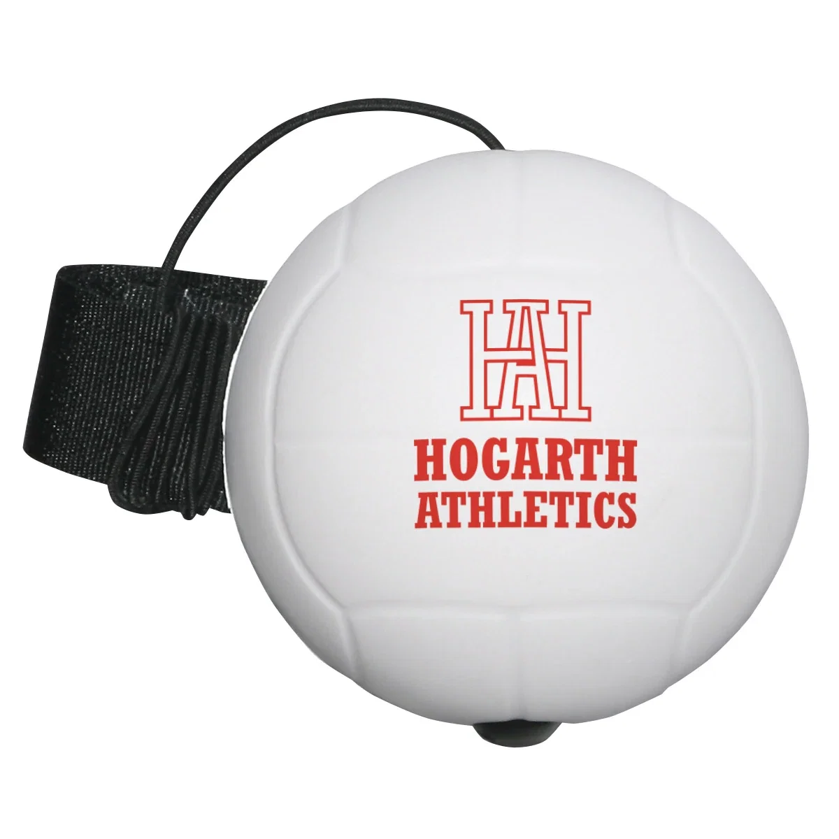 Volleyball-shaped polyurethane stress reliever yo-yo with a bungee cord