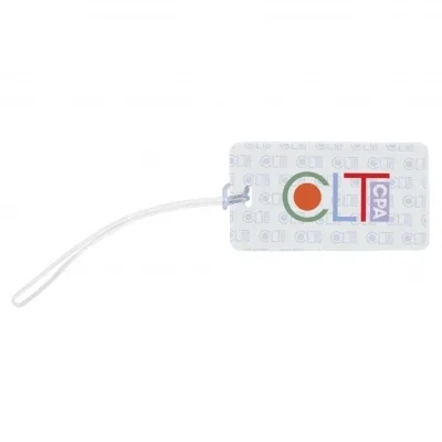 Rectangular luggage tag with a matching loop strap