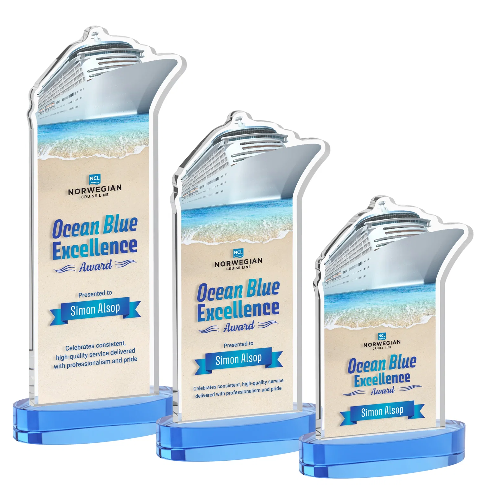 Customized Starfire Crystal Ship Cutout Award on Oval Base for team milestone celebrations