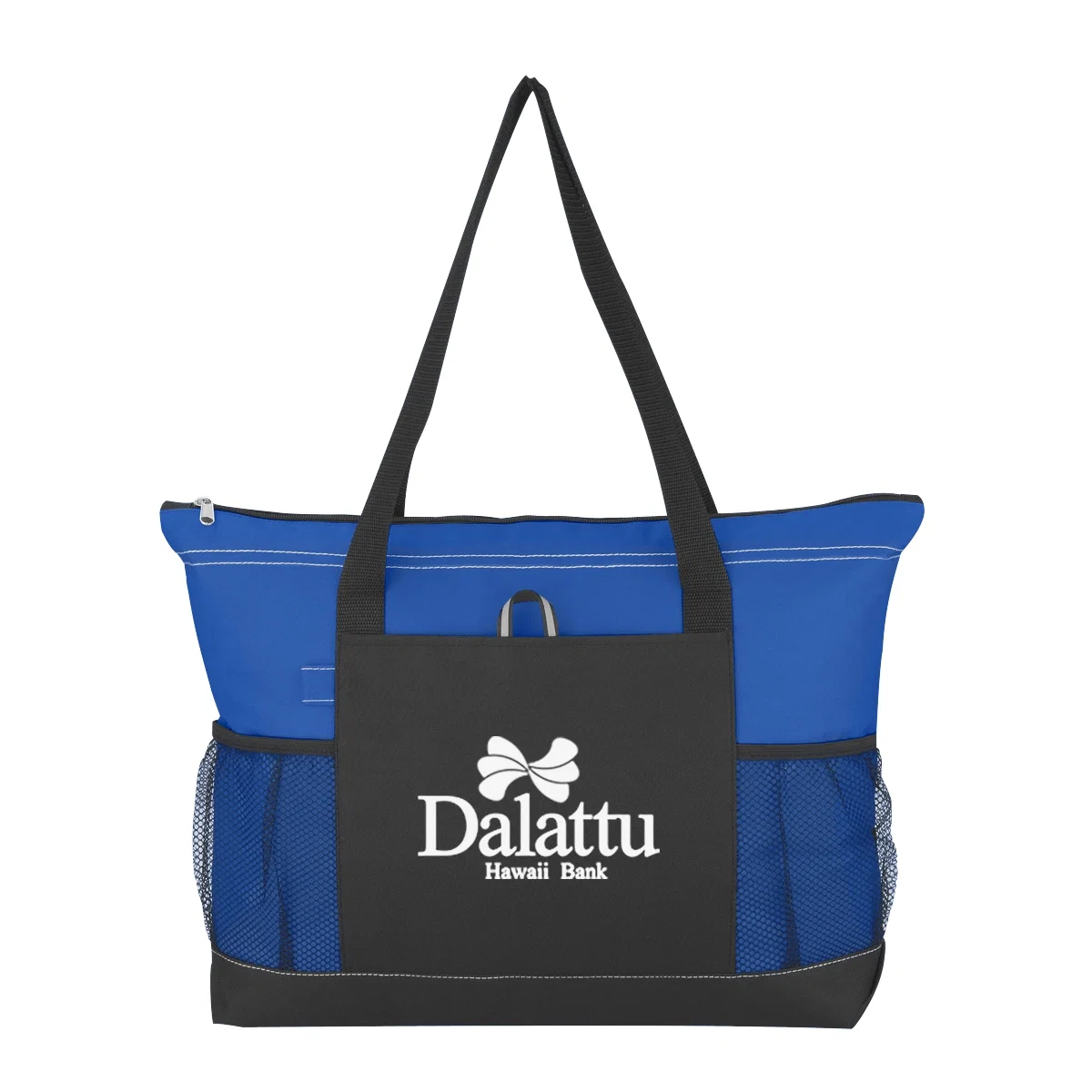 Large shopping tote with long handles and a flat base