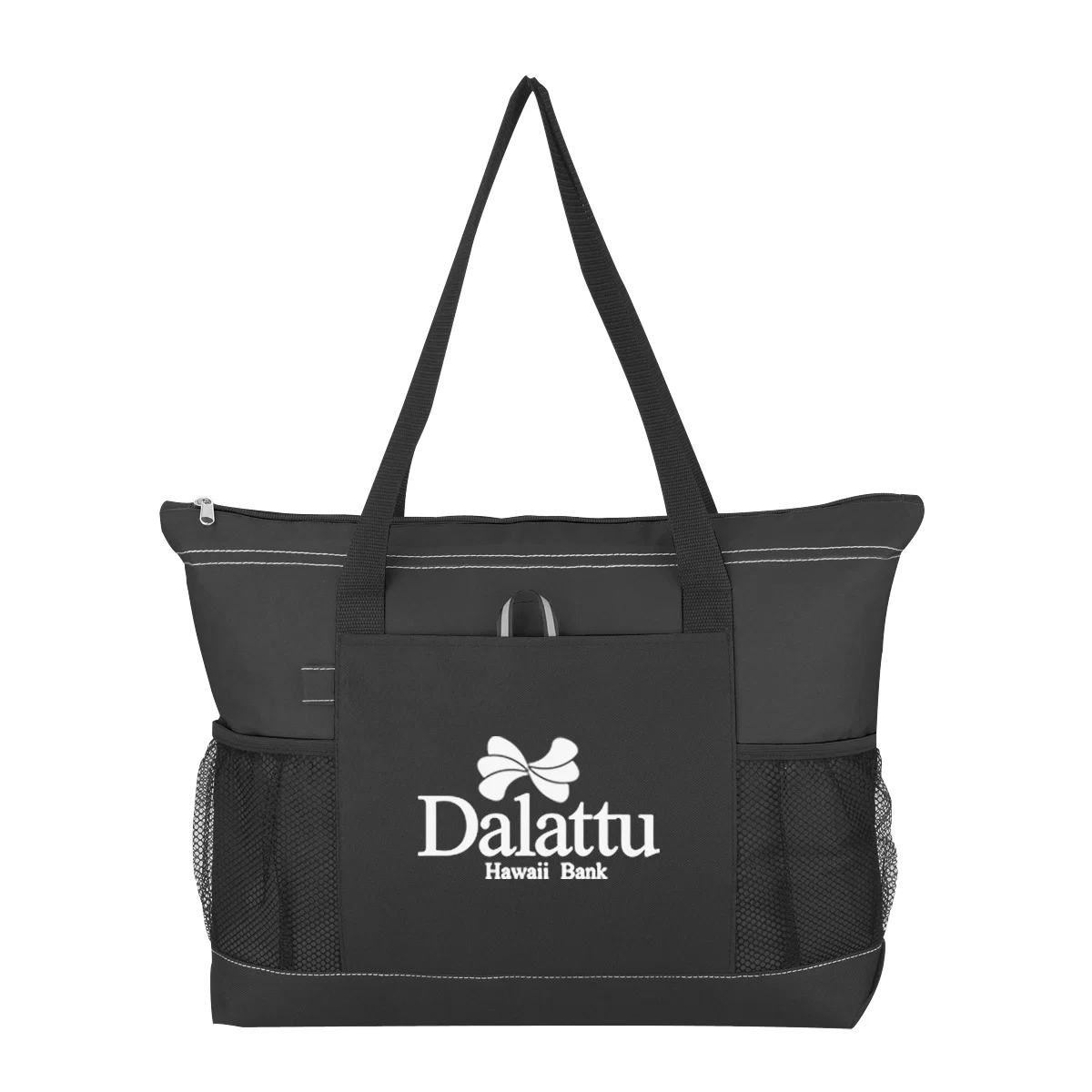Handles extended above the open bag