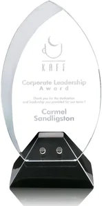 Starfire Crescent Award on Black, Rosewood or Satin Nickel Base