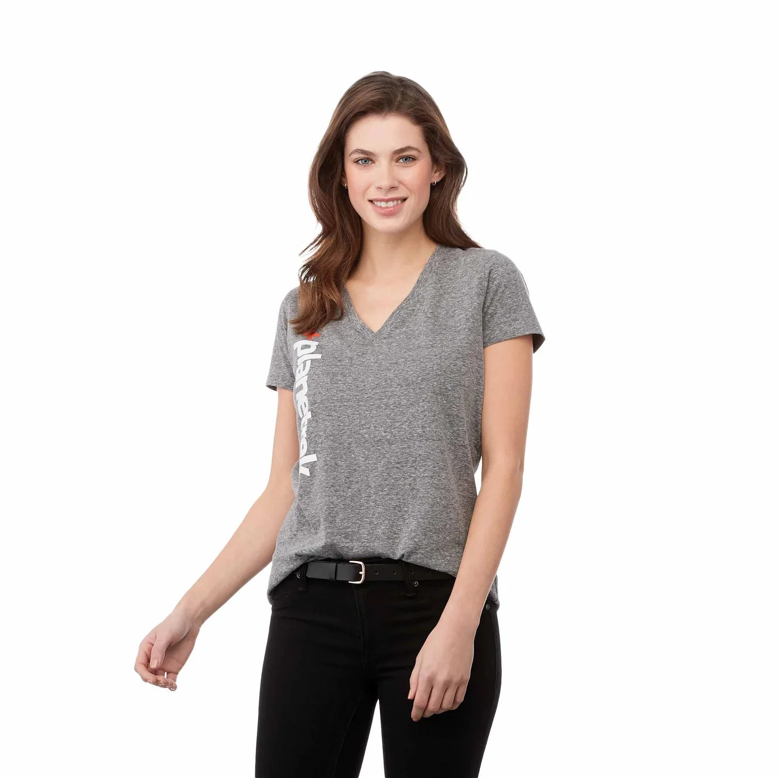 Custom Branded V-Neck Tee for Women - UV Protection — view 6