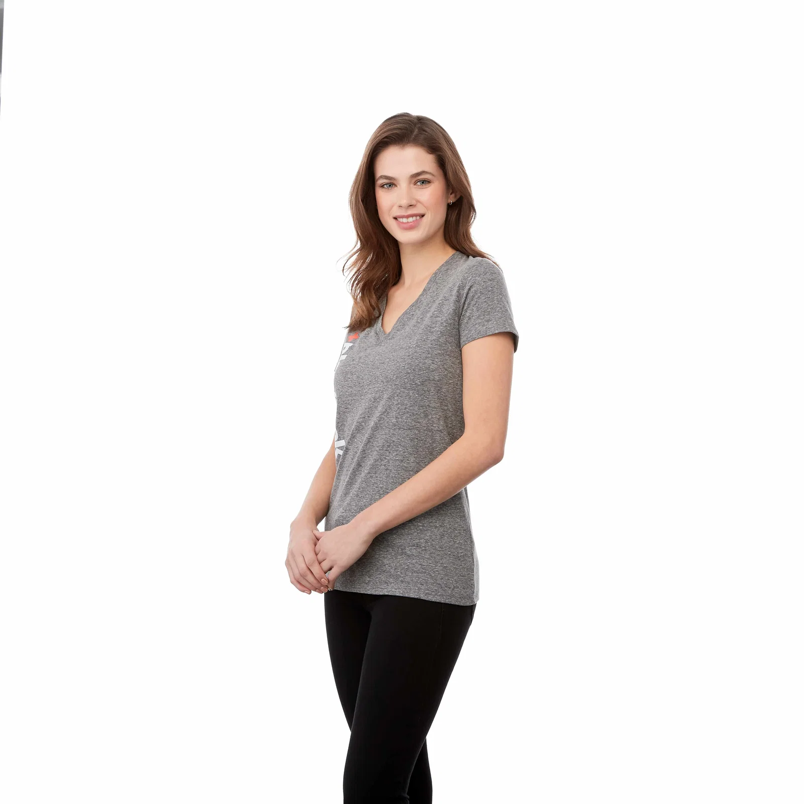 Custom Branded V-Neck Tee for Women - UV Protection — view 9