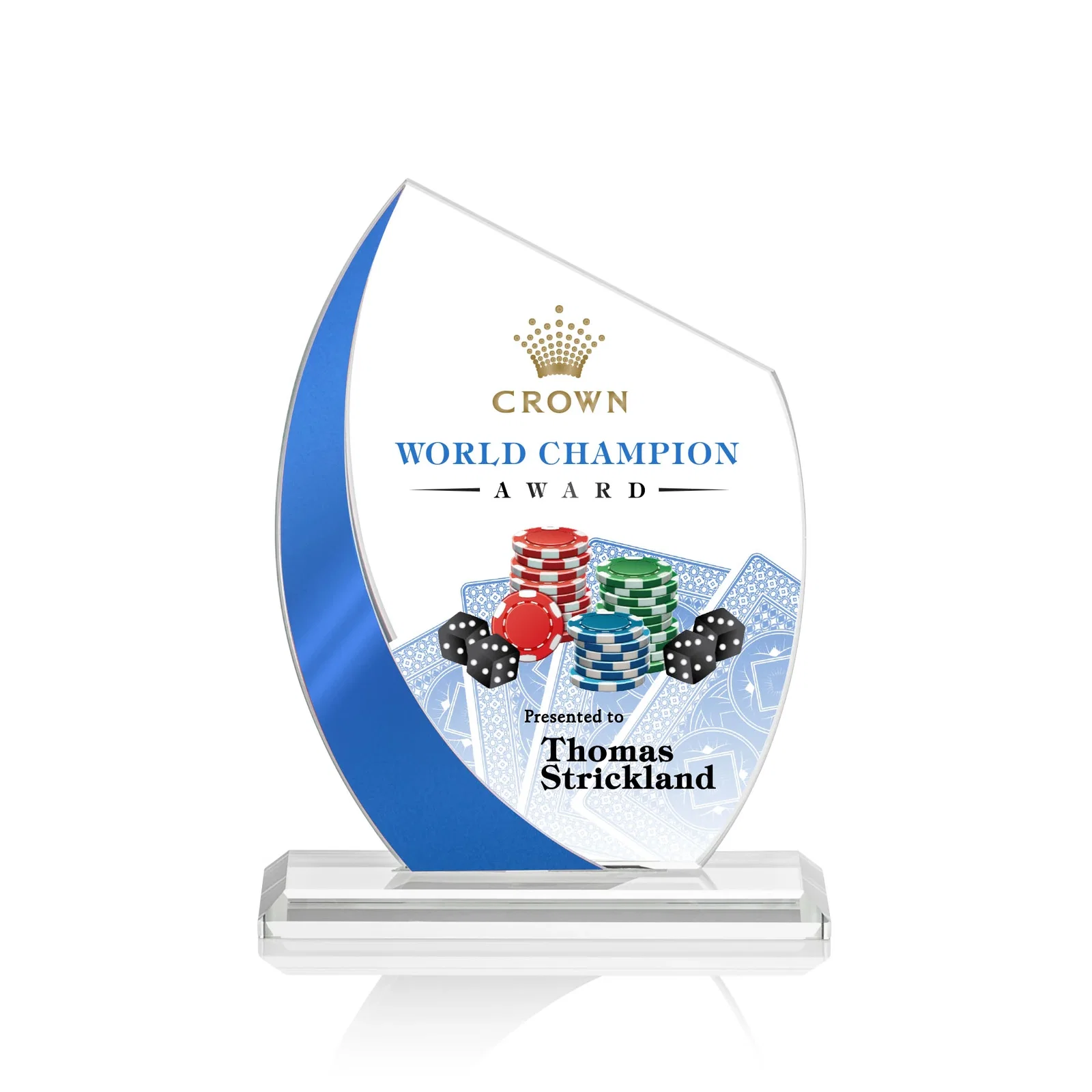 Personalized Starfire Crystal Peak Award With Green Metallic Side Accent, awards for team milestone celebrations