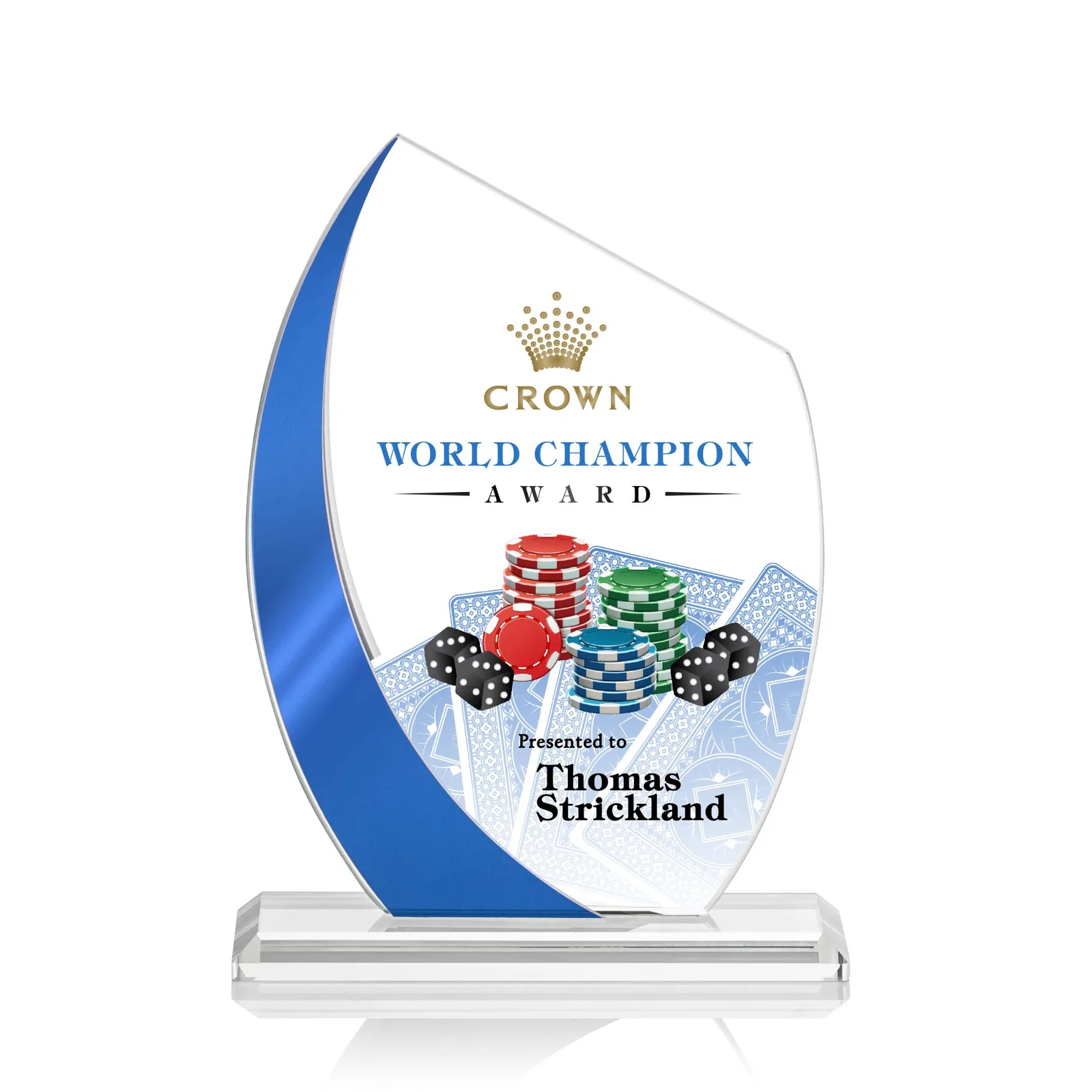 Personalized Starfire Crystal Peak Award With Green Metallic Side Accent, awards for donor appreciation