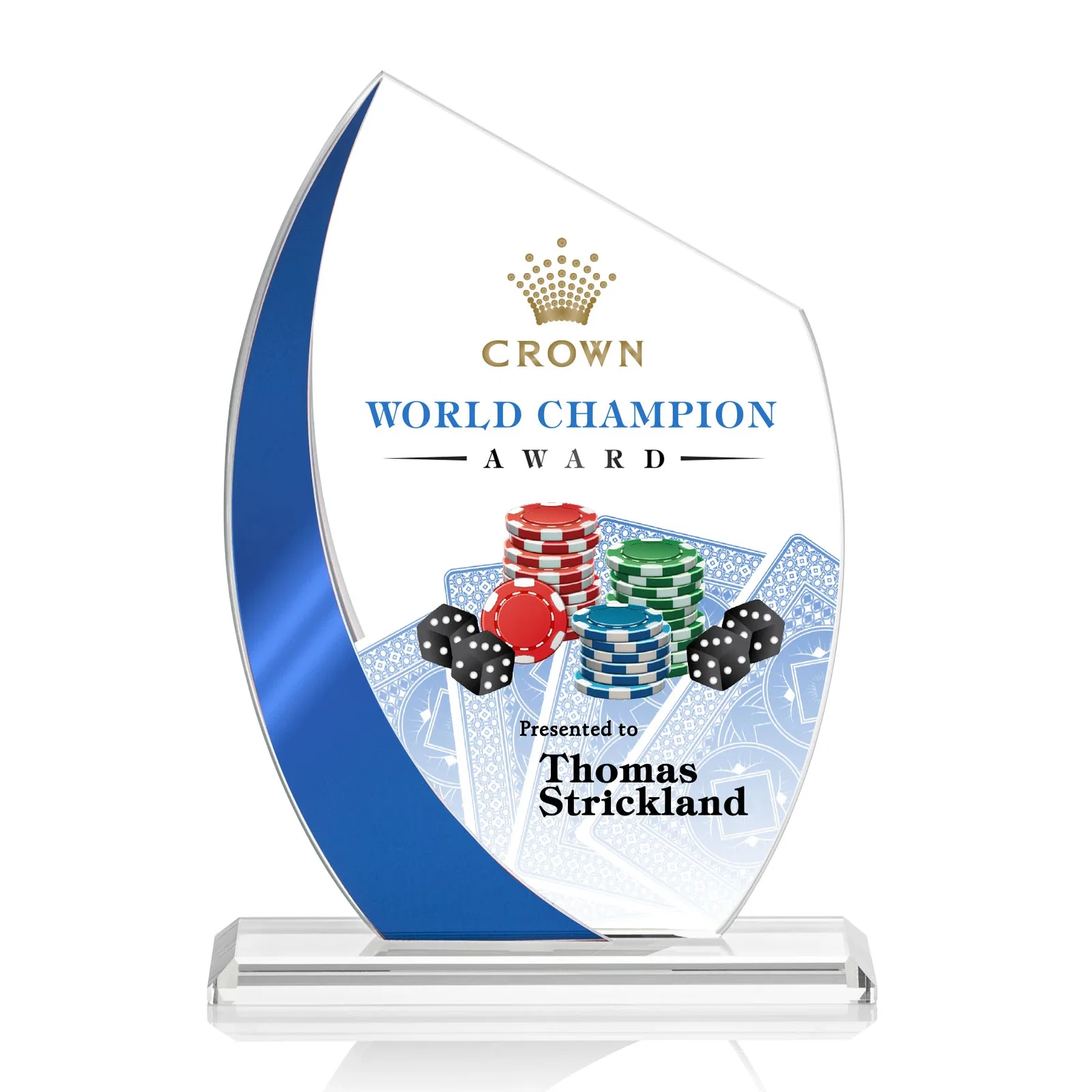Personalized Starfire Crystal Peak Award With Green Metallic Side Accent, awards for graduation ceremonies