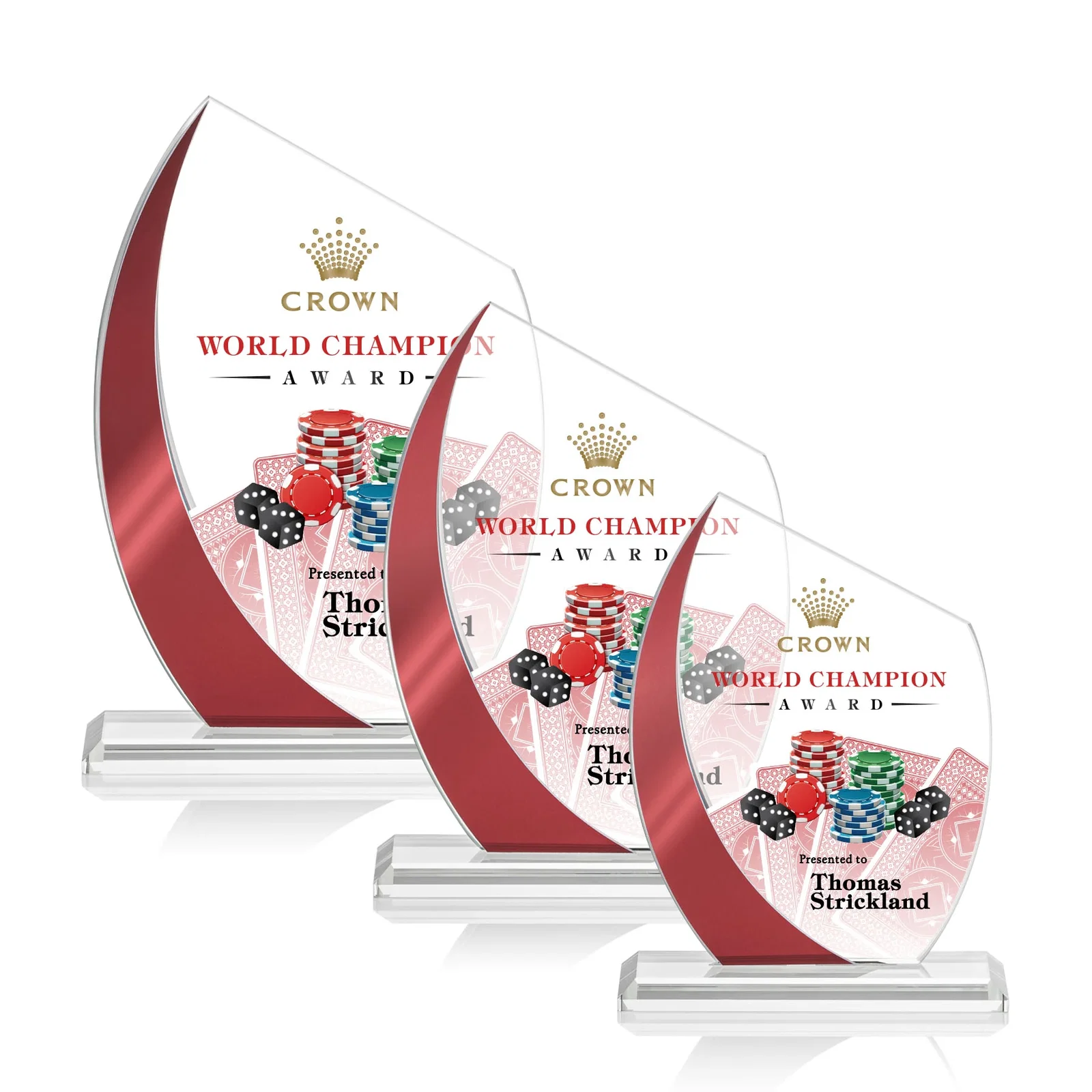 Personalized Starfire Crystal Peak Award With Green Metallic Side Accent, awards for safety achievement programs