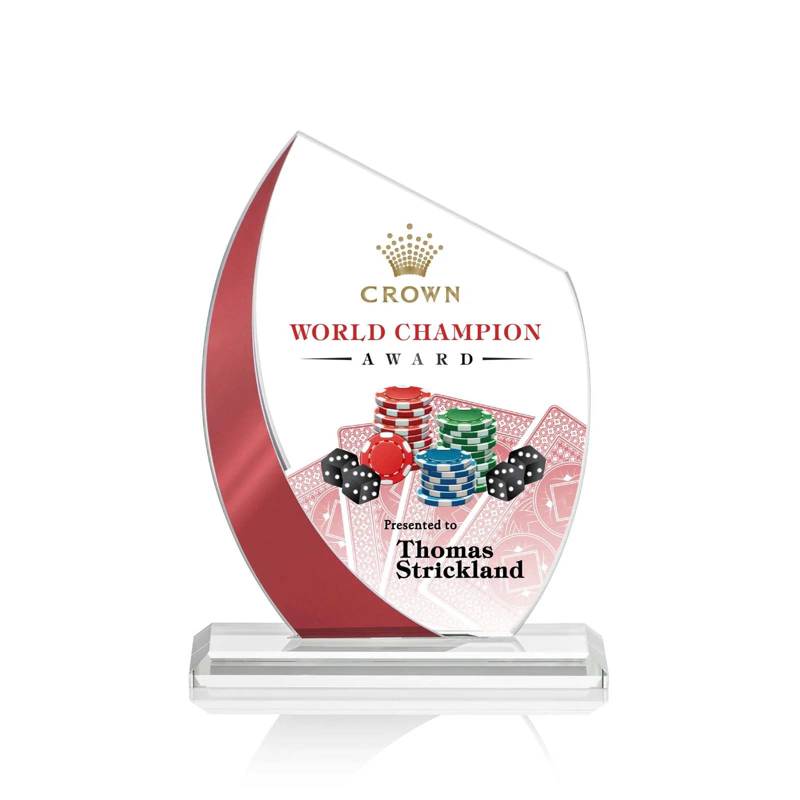 Personalized Starfire Crystal Peak Award With Green Metallic Side Accent, awards for volunteer appreciation