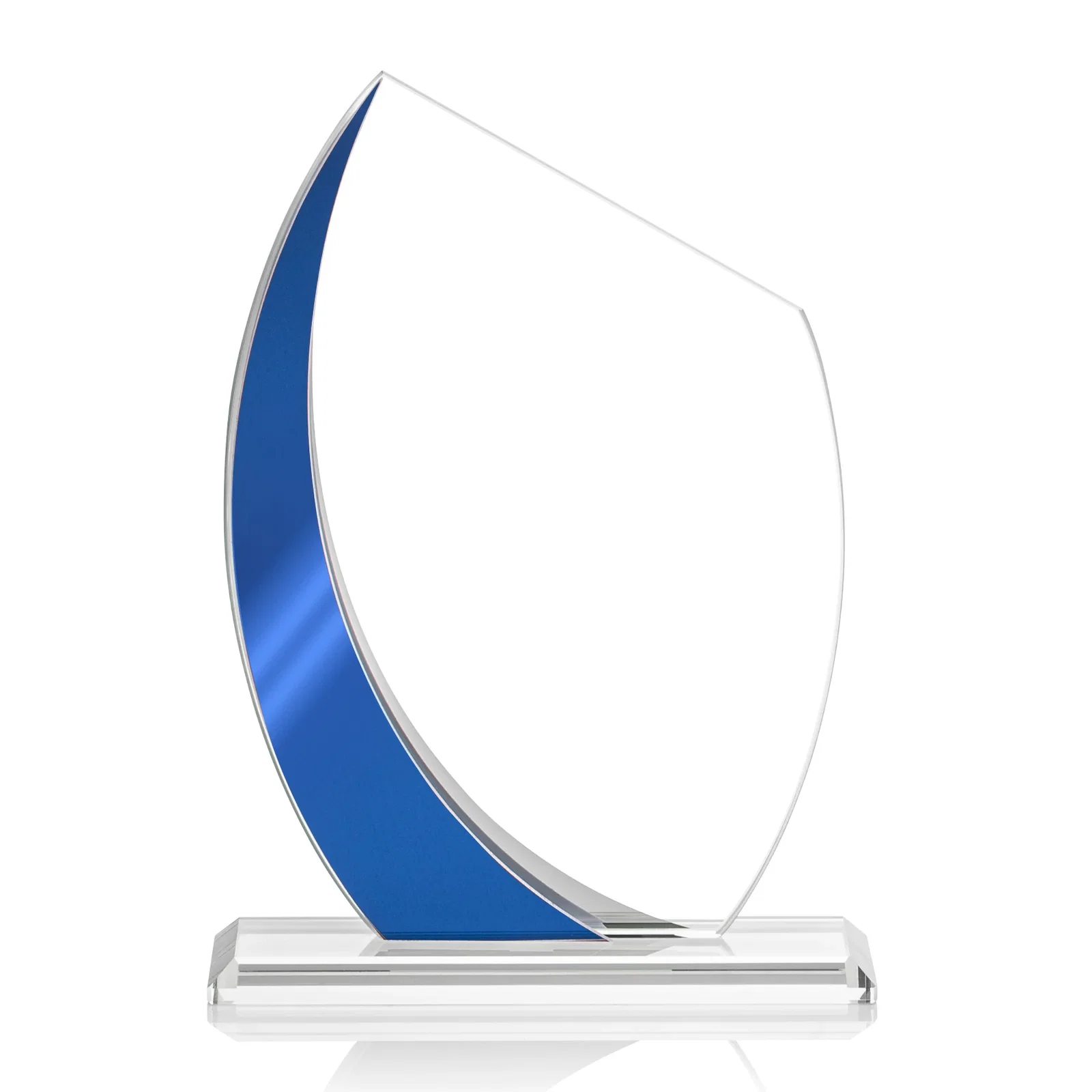 Promotional Starfire Crystal Peak Award With Green Metallic Side Accent, awards for team milestone celebrations