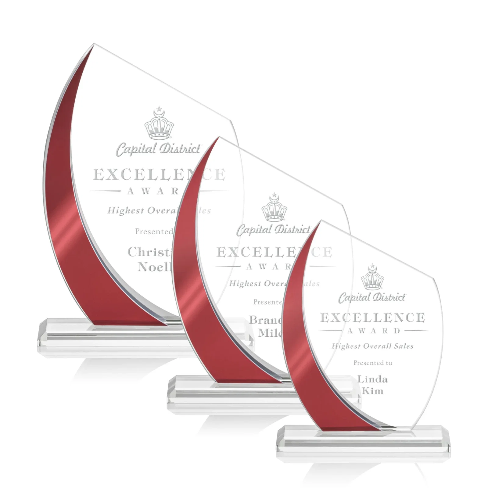 Custom Starfire Crystal Peak Award With Green Metallic Side Accent, awards for safety achievement programs