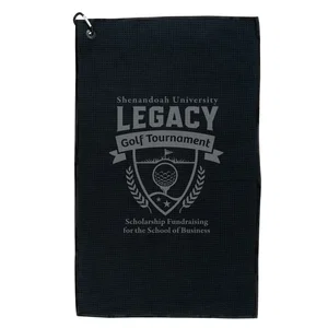 Golf Waffle Weave Towel, 16" x 26" Polyester, Embroidered