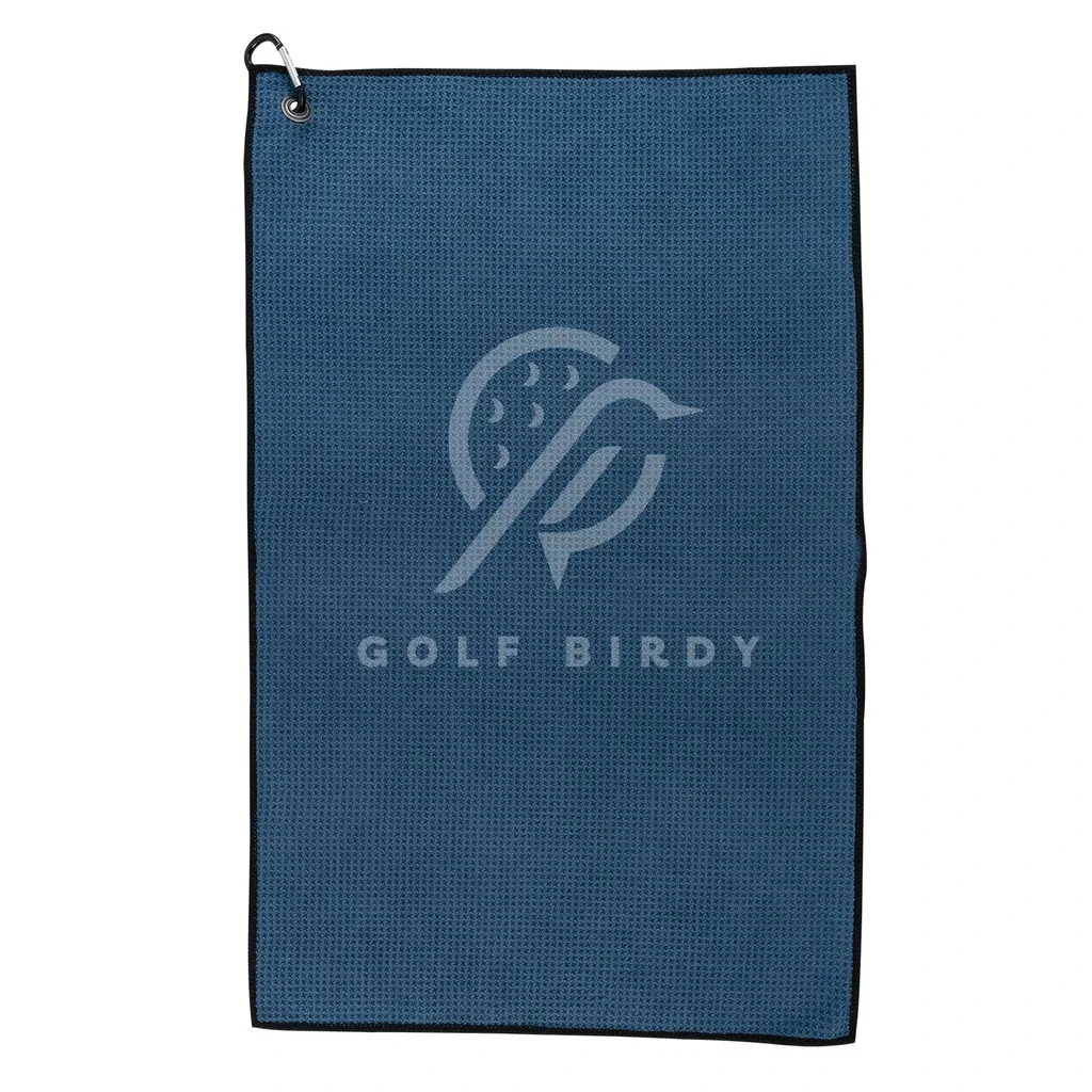 Waffle Weave Golf Towel — Navy Blue — view 3