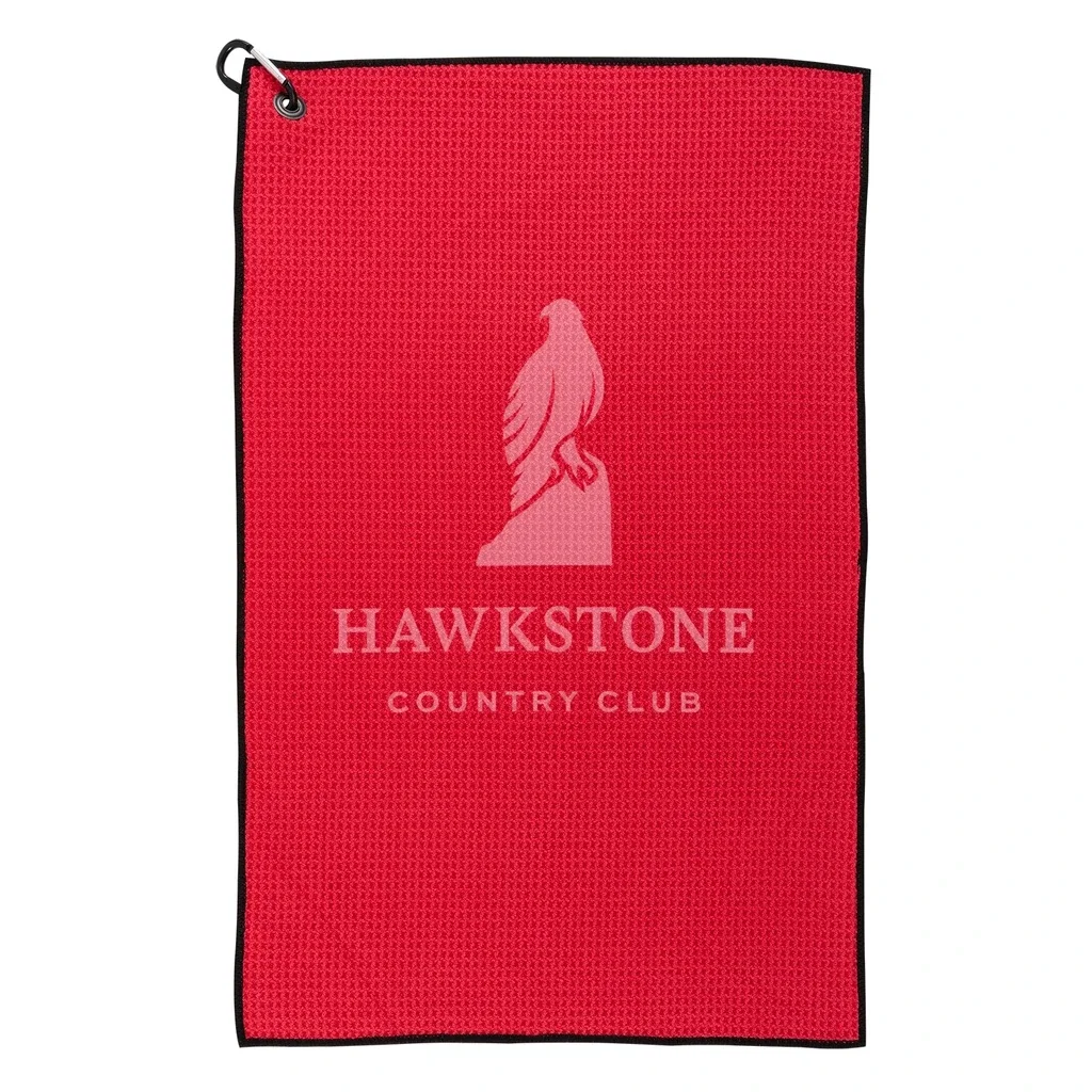 Waffle Weave Golf Towel — Red — view 4